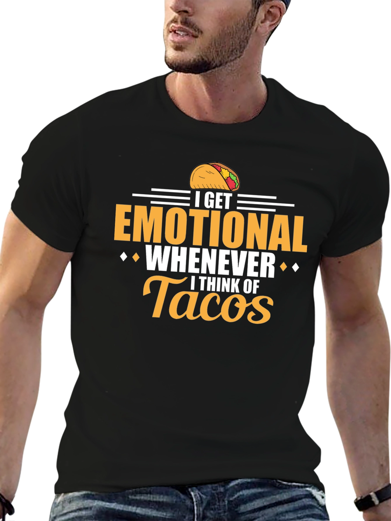 Emotional About Tacos Graphic Tee - Black