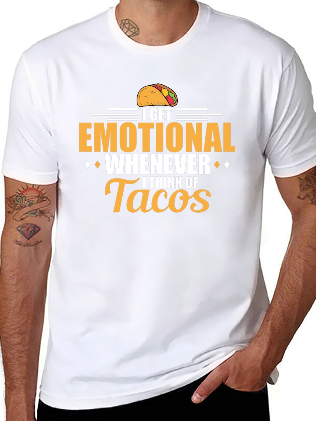 Emotional About Tacos Graphic Tee - Black