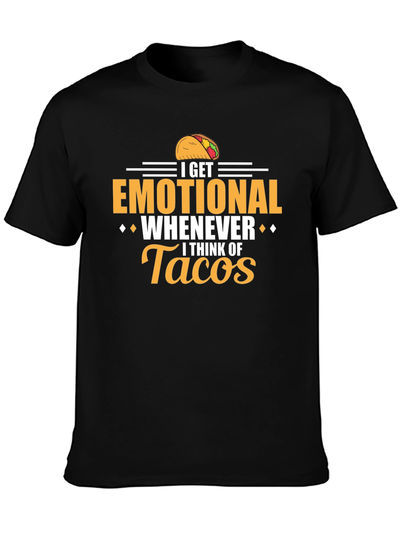 Emotional About Tacos Graphic Tee - Black