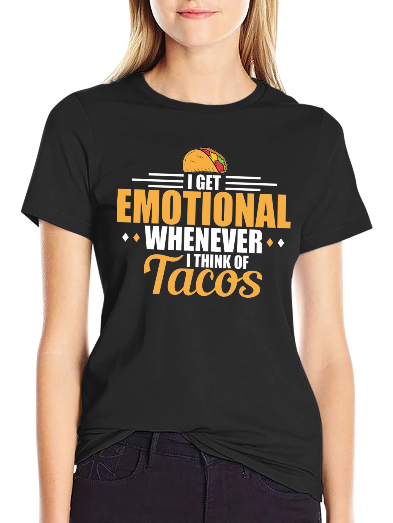 Emotional About Tacos Graphic Tee - Black