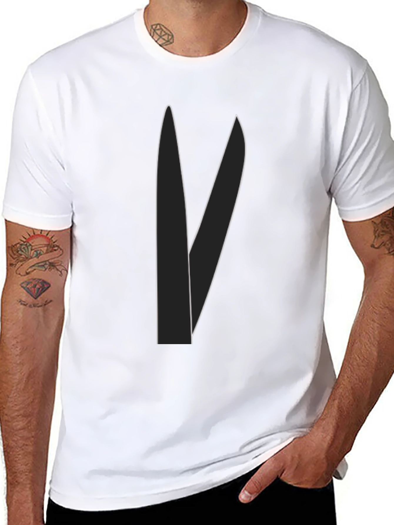 Minimalist Blade Design Black T-Shirt
