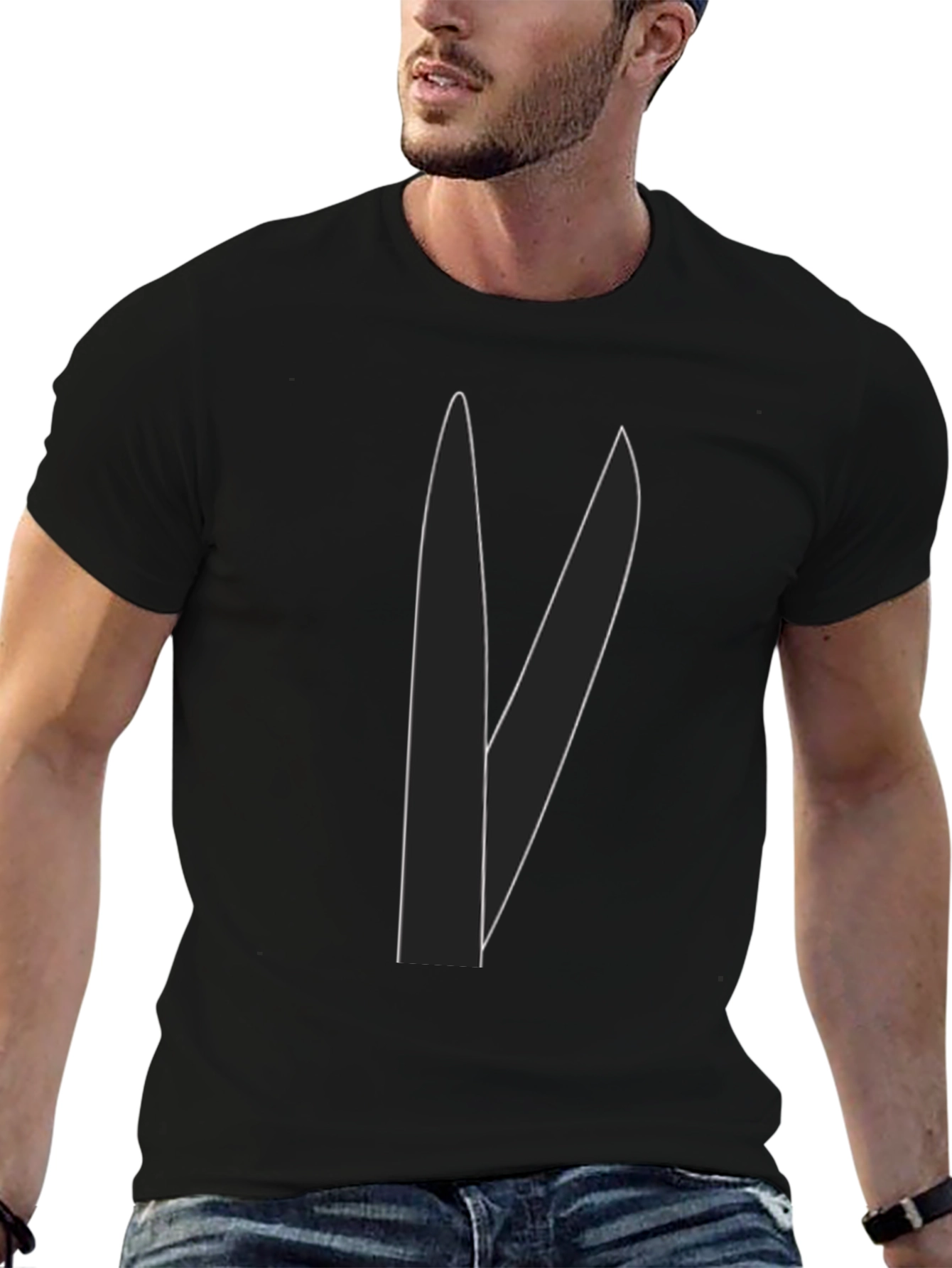 Minimalist Blade Design Black T-Shirt