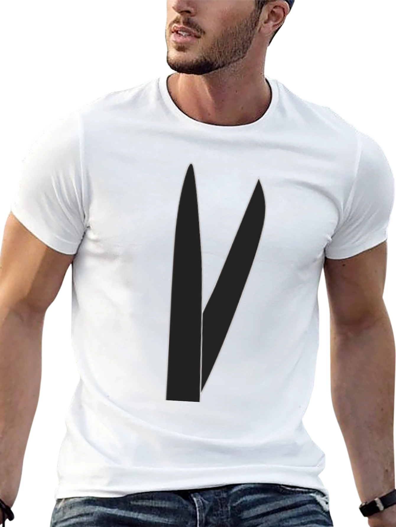 Minimalist Blade Design Black T-Shirt