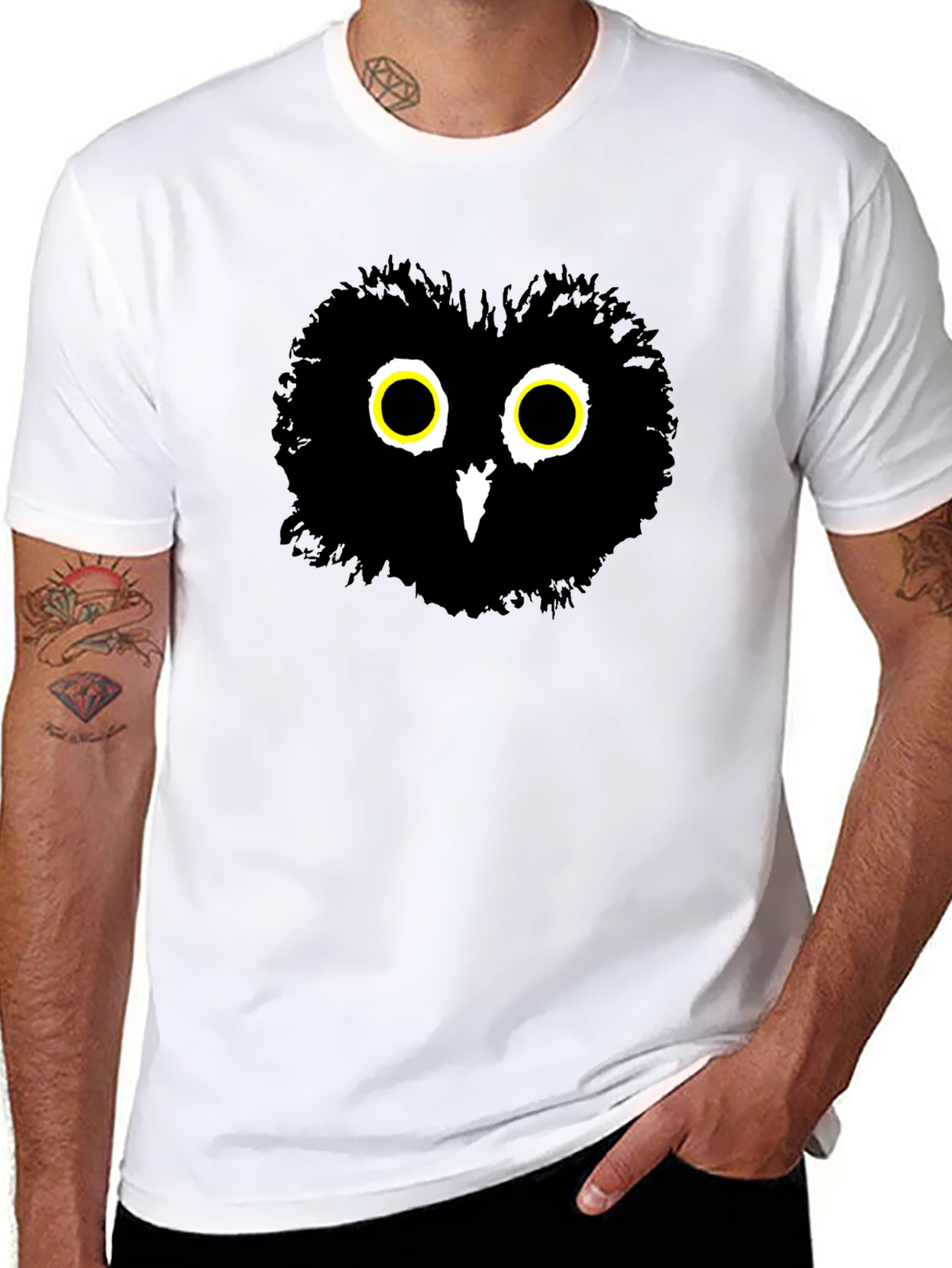 Owl Graphic Black T-Shirt