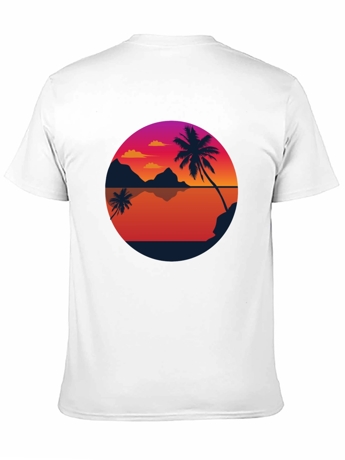 Sunset Palm Tee - Retro Beach Vibes