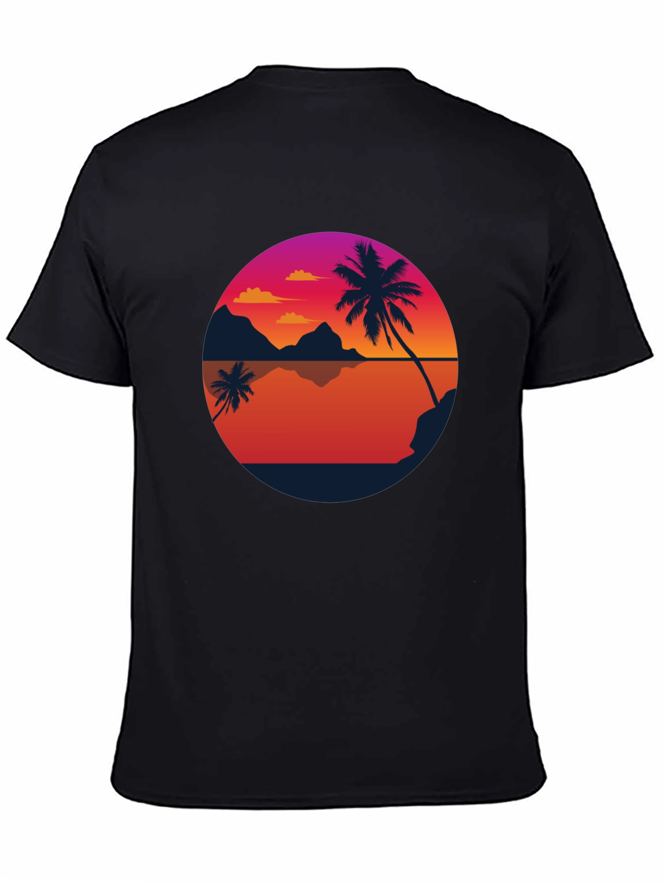 Sunset Palm Tee - Retro Beach Vibes