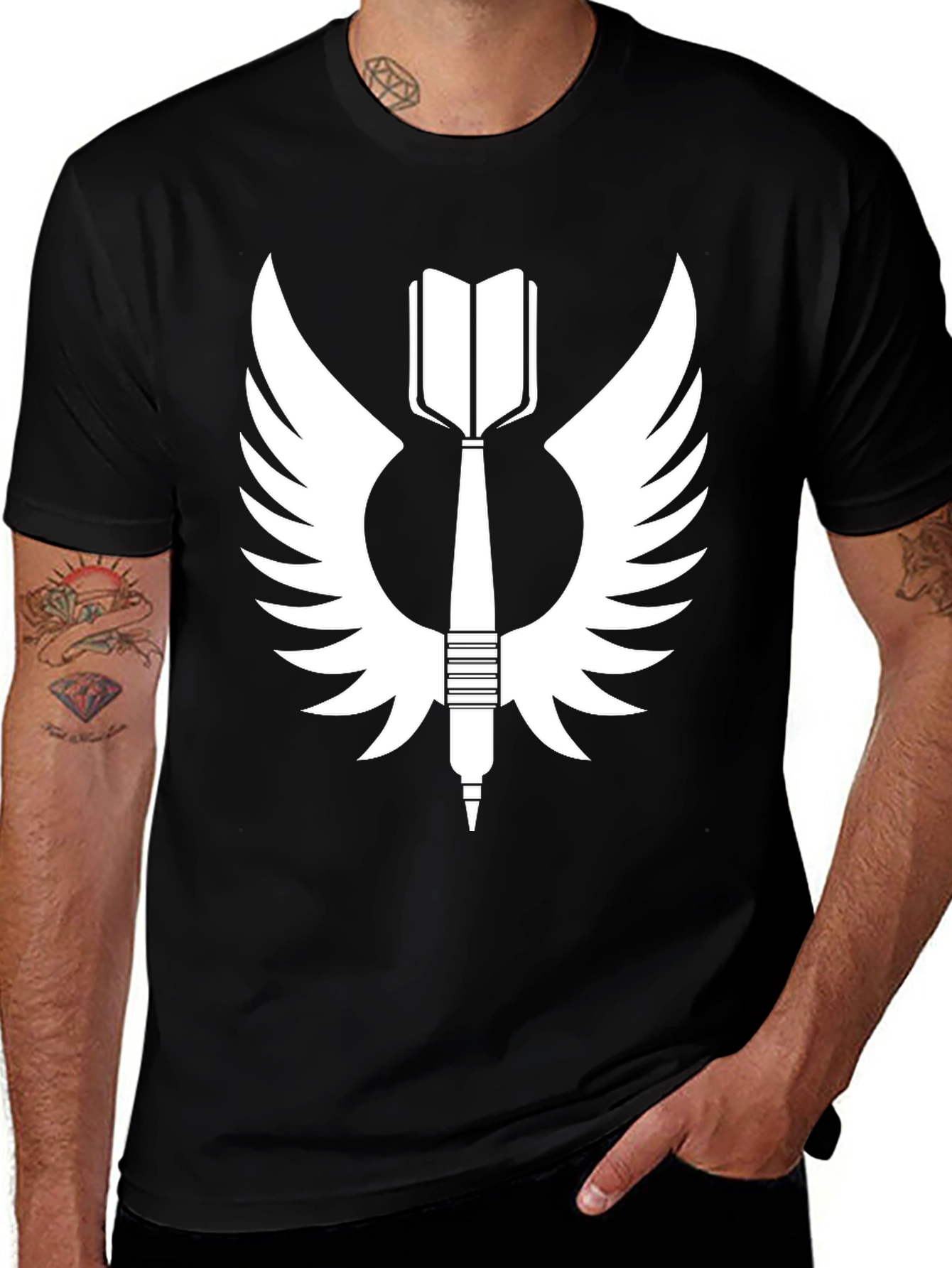 Winged Dart T-Shirt - Black Graphic Tee