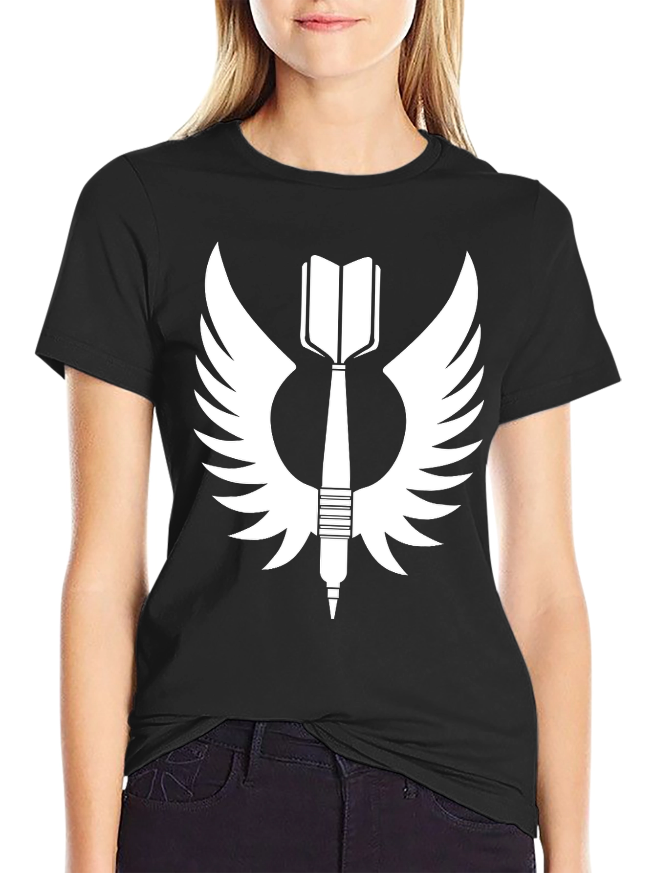 Winged Dart T-Shirt - Black Graphic Tee