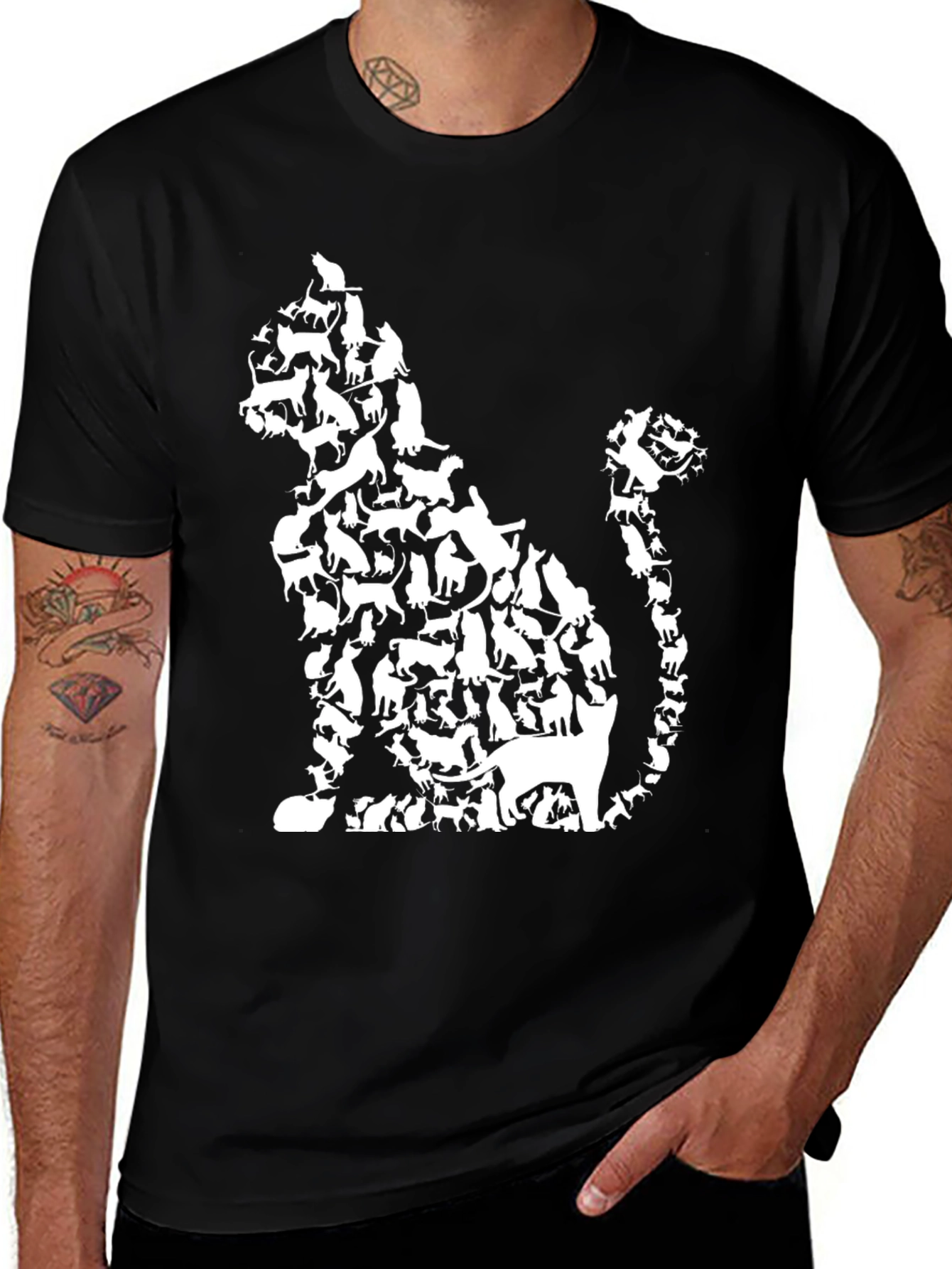 Cat Silhouette T-Shirt - Animal Lover Tee