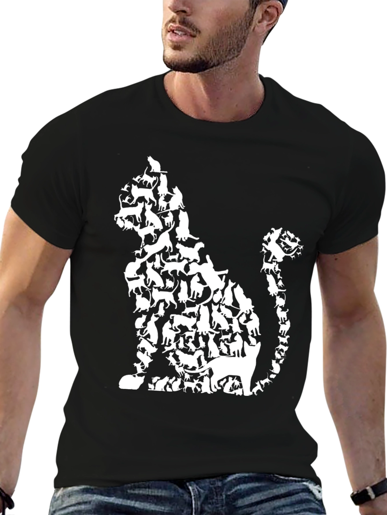 Cat Silhouette T-Shirt - Animal Lover Tee