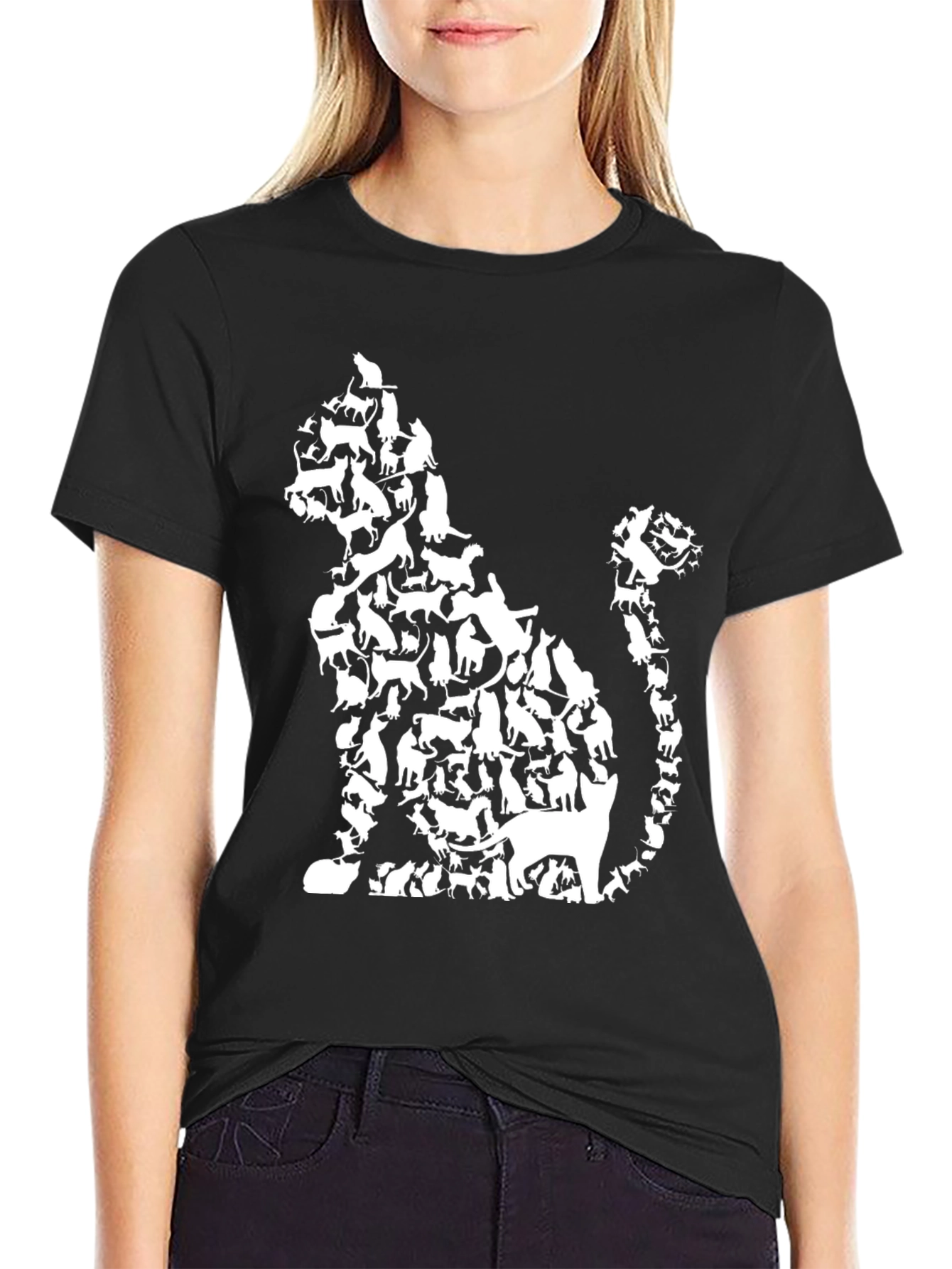 Cat Silhouette T-Shirt - Animal Lover Tee