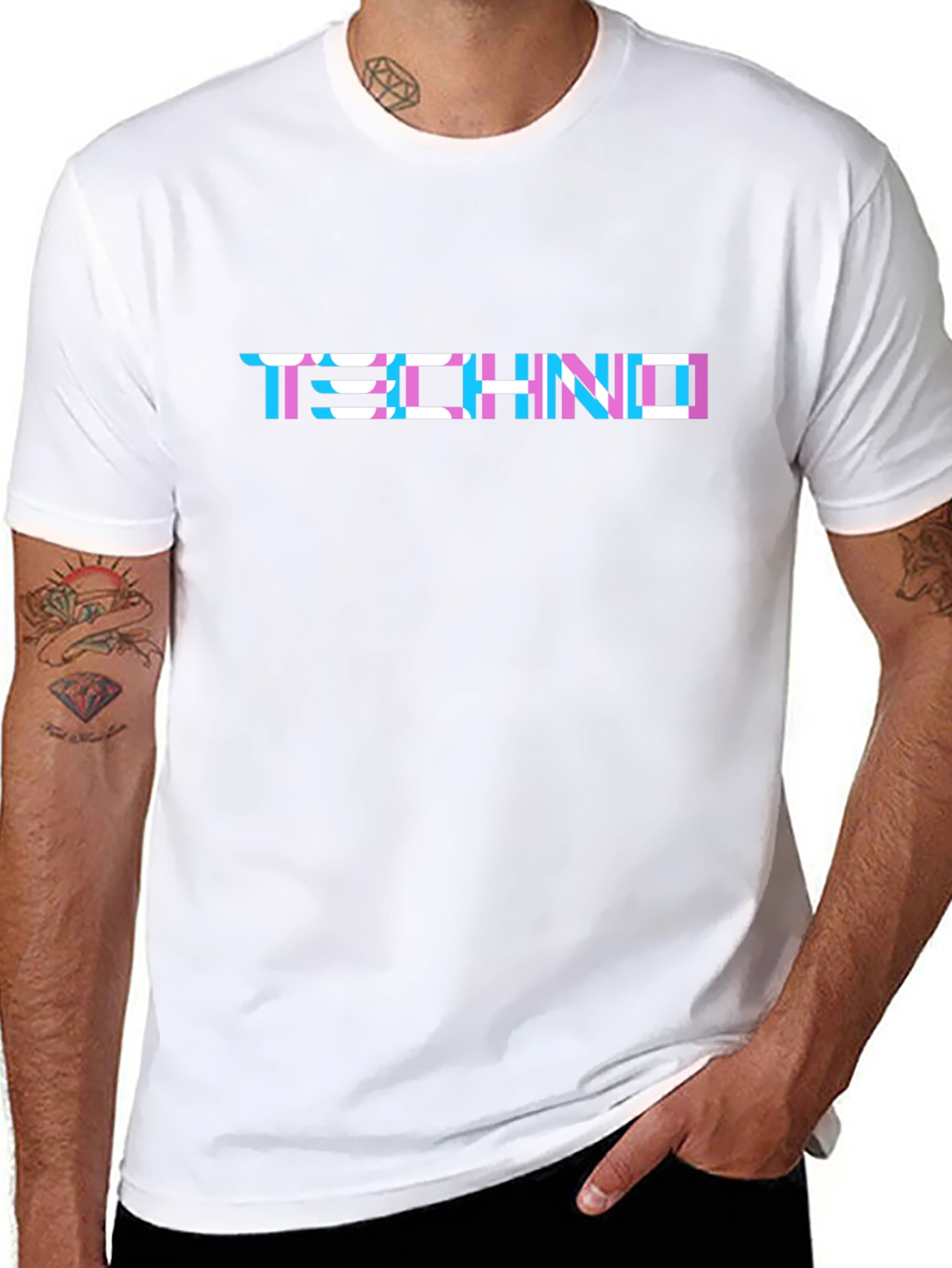 Techno Graphic Tee - Stylish Printed Cotton T-Shirt