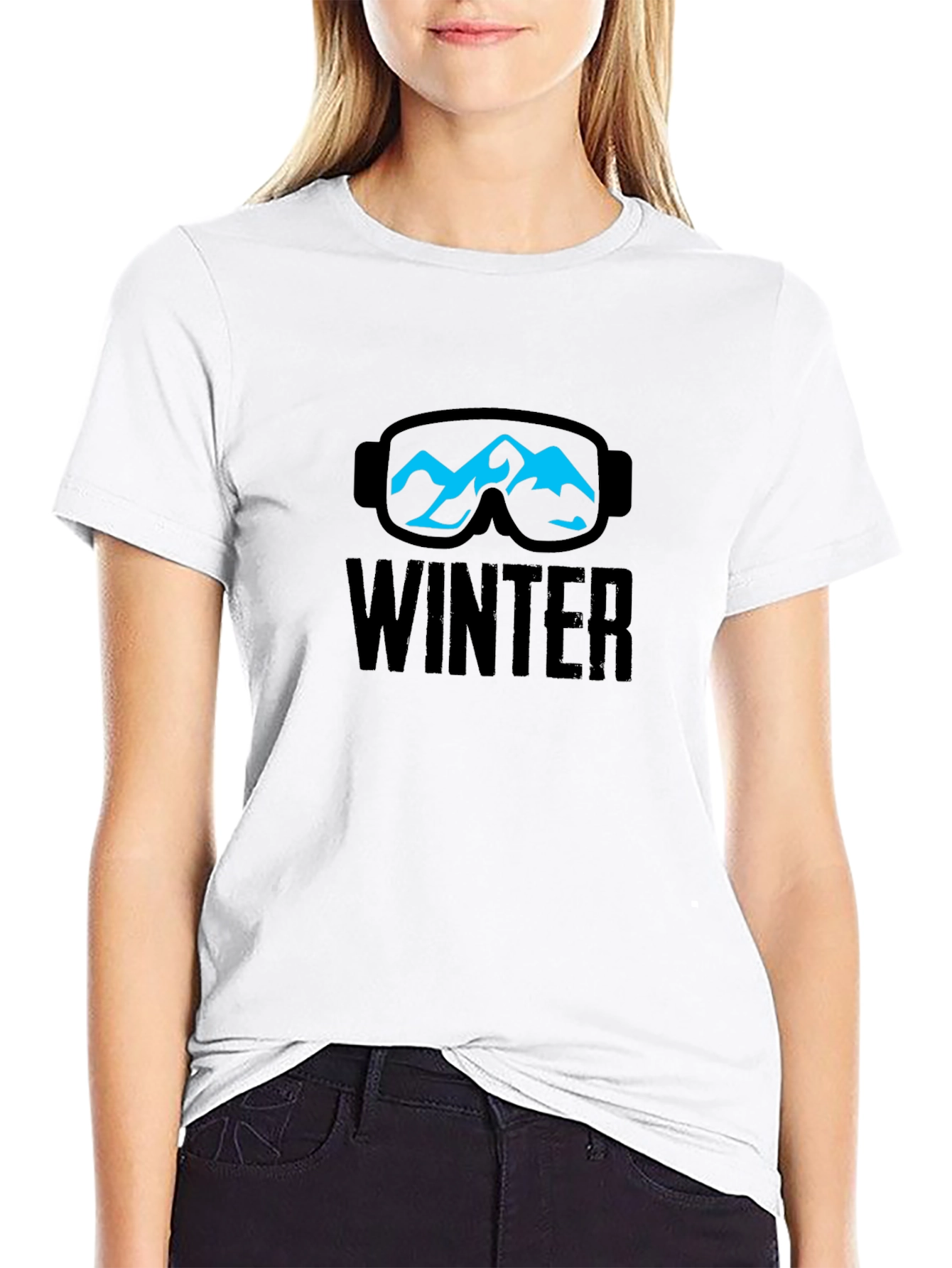 Winter Mountain Ski Goggles Graphic T-Shirt