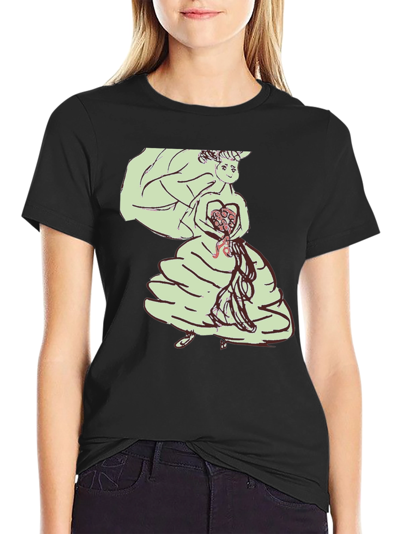 Unique Graphic Tee - Illustrated Bride Design