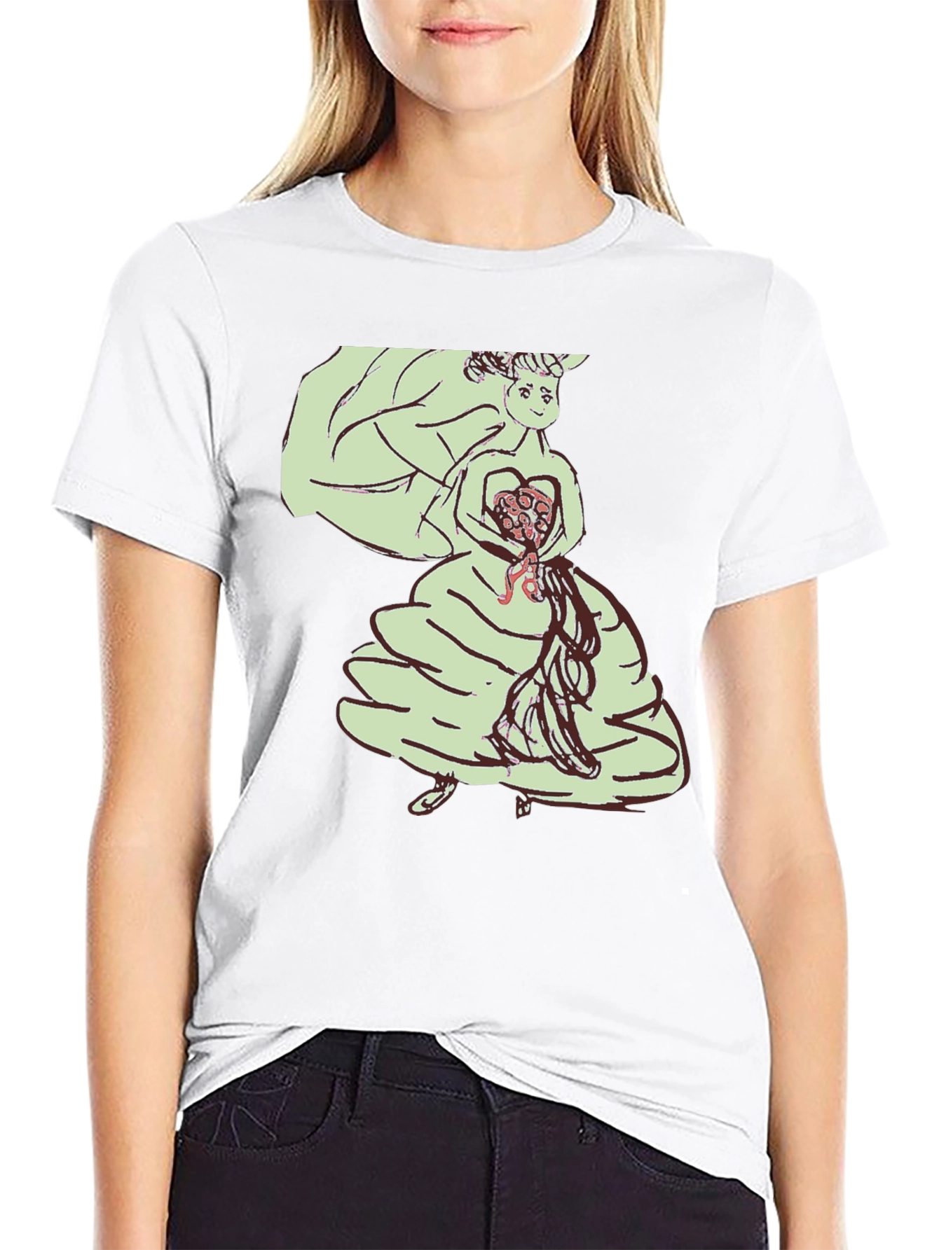 Unique Graphic Tee - Illustrated Bride Design