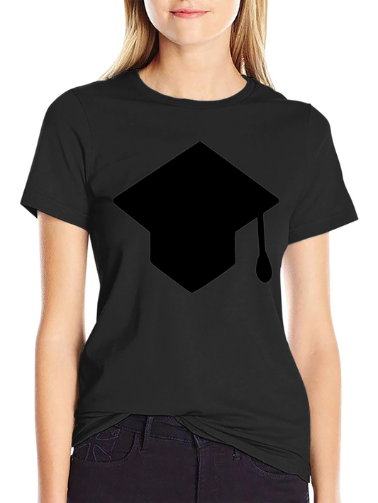 Graduation Cap Graphic T-Shirt - Black