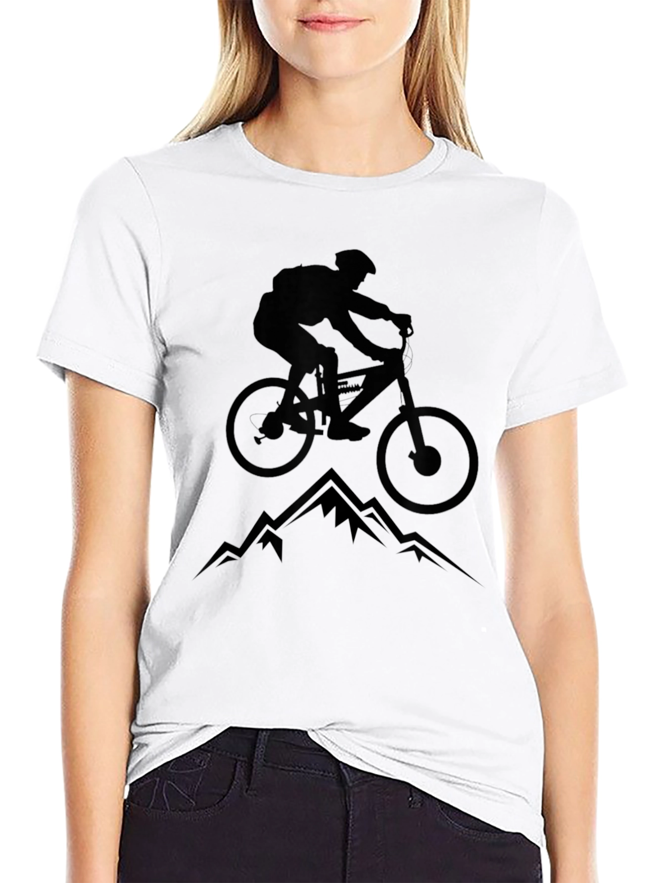 Mountain Biking Graphic Tee - Black