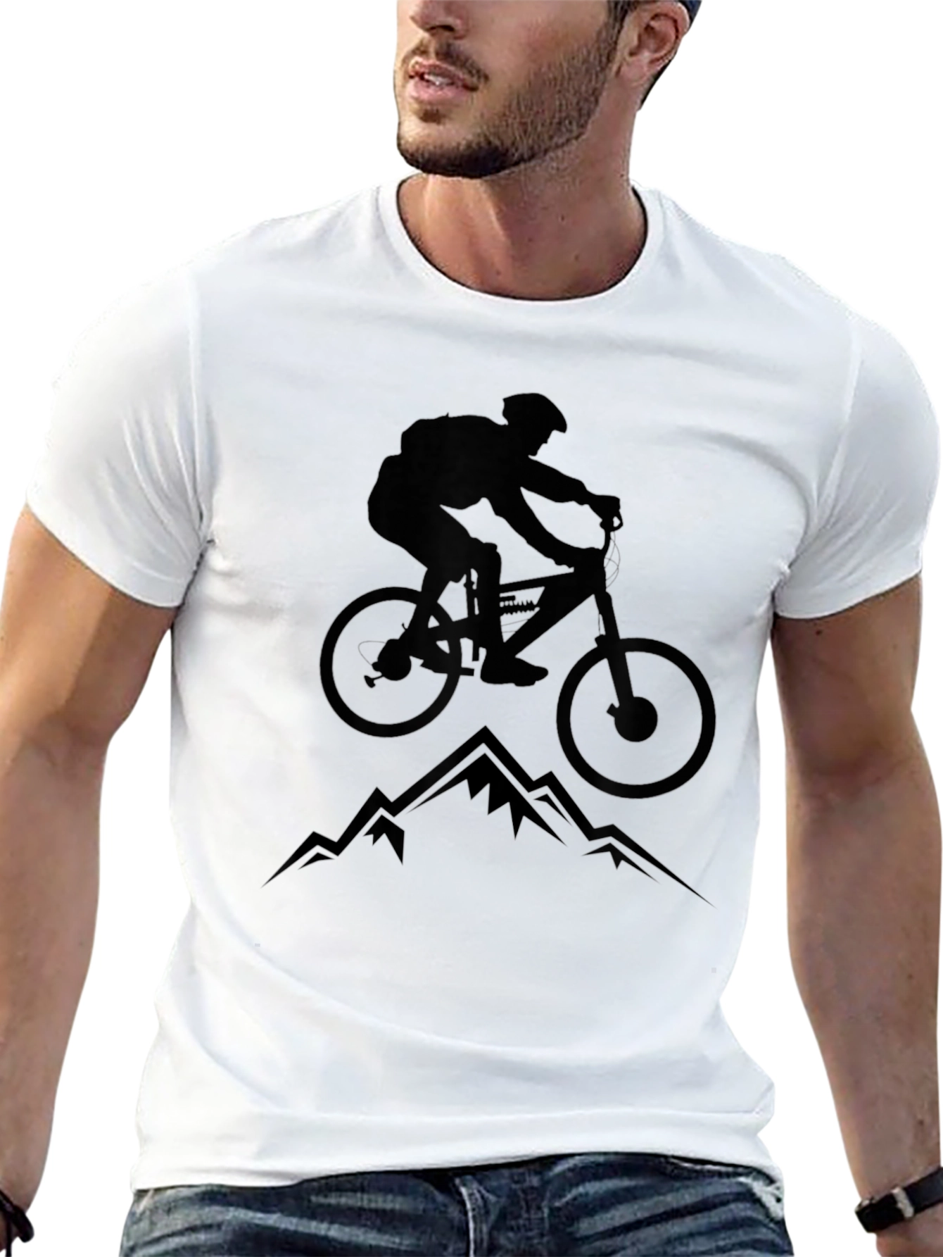 Mountain Biking Graphic Tee - Black