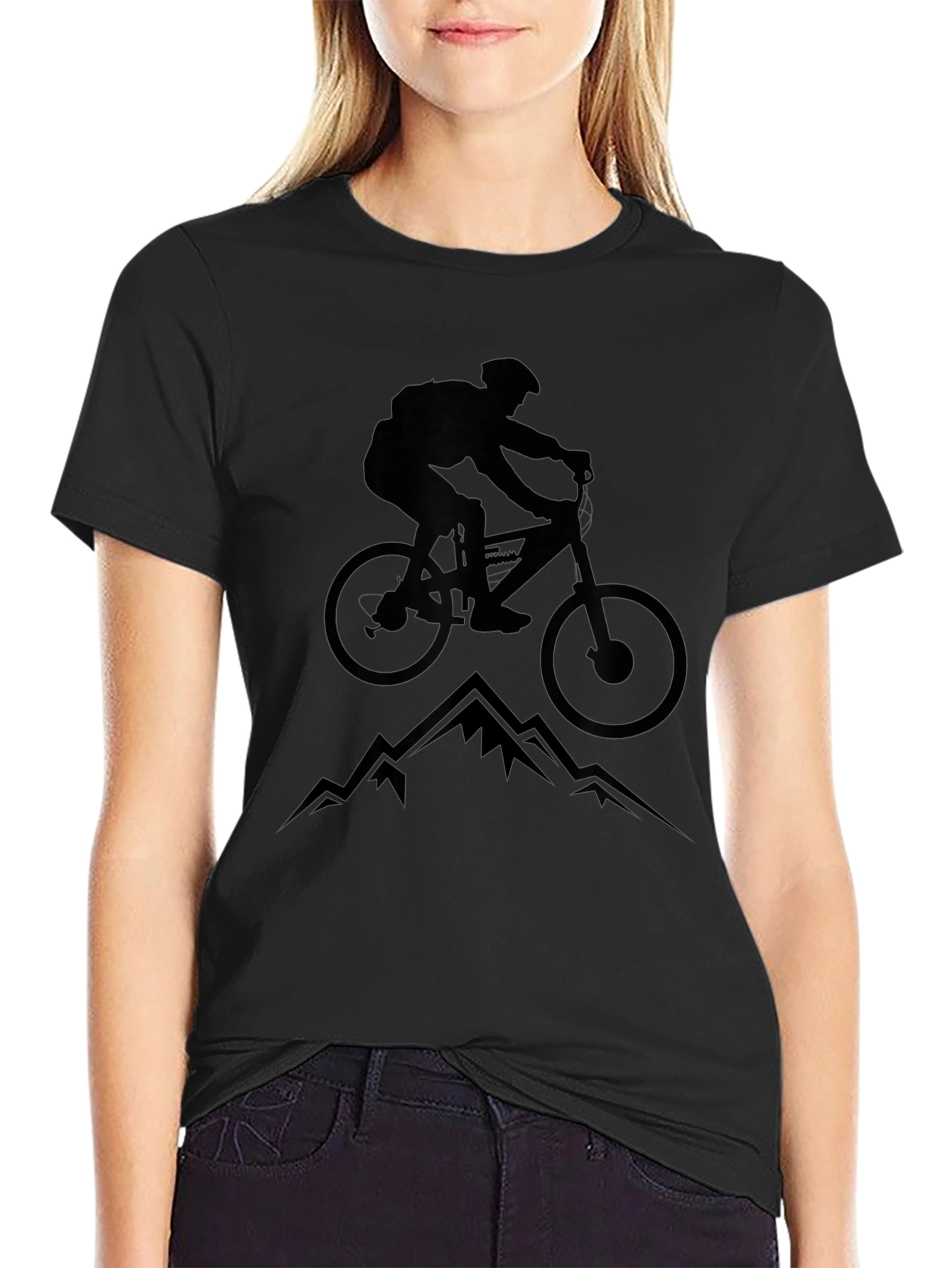 Mountain Biking Graphic Tee - Black