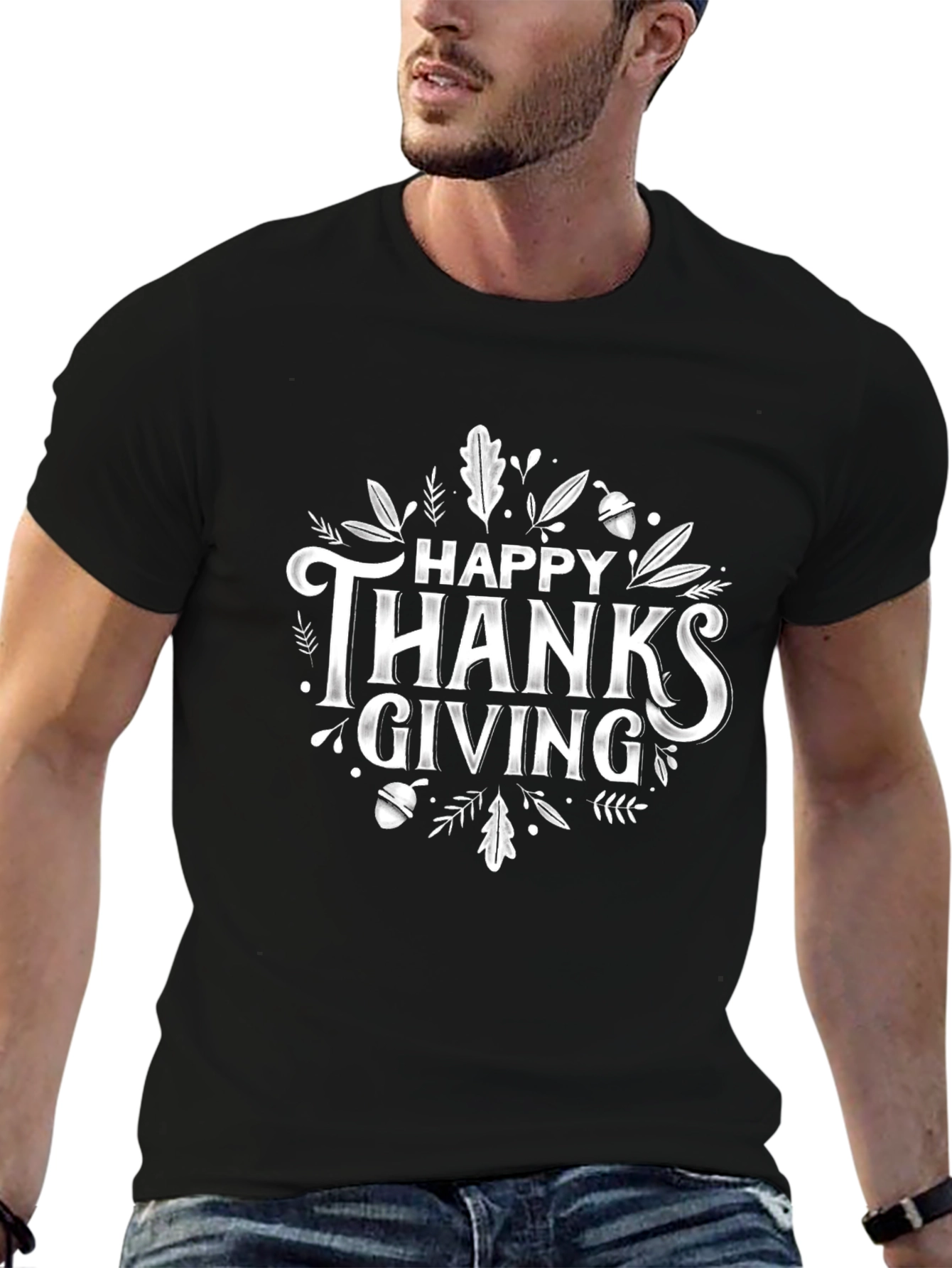 Happy Thanksgiving Graphic Tee - Holiday Apparel