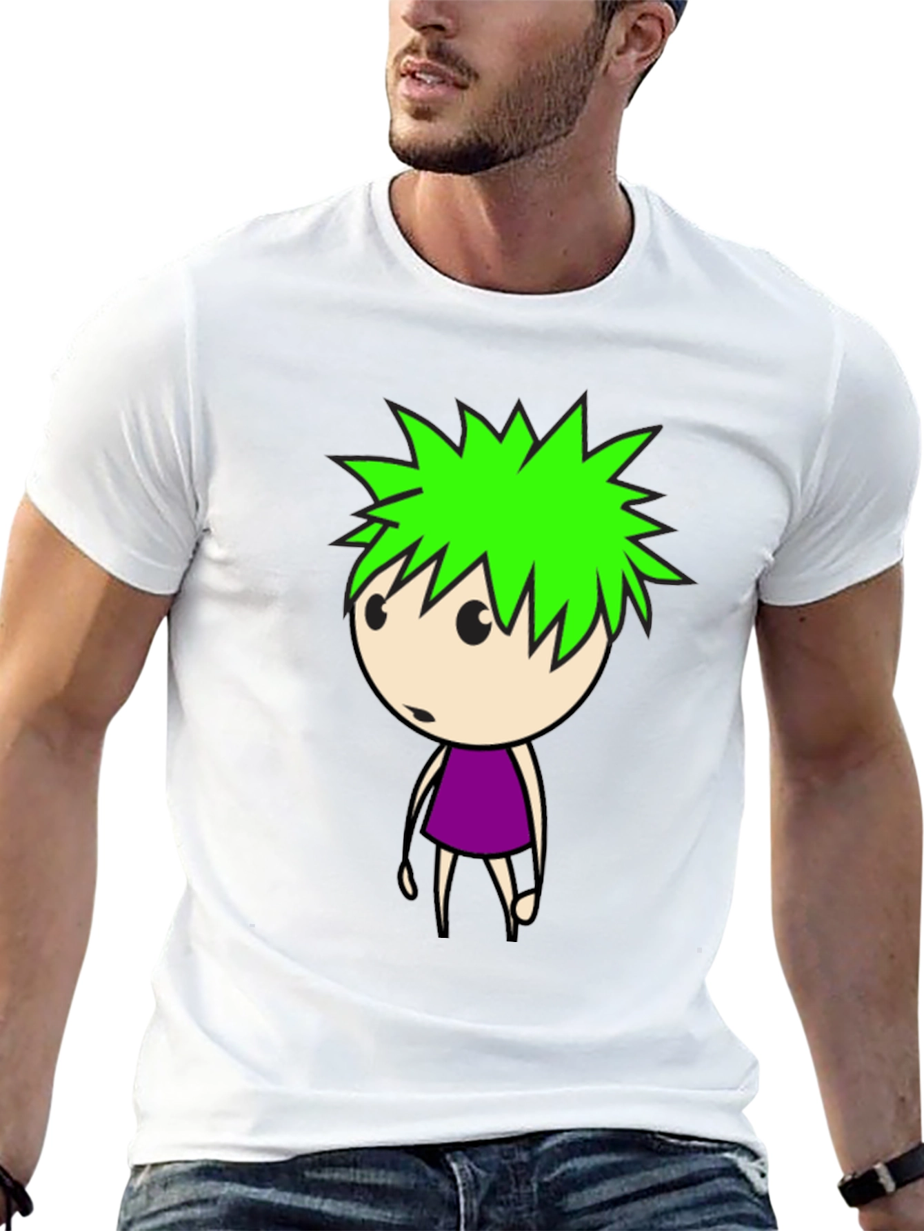 Cartoon Character Graphic Black T-Shirt