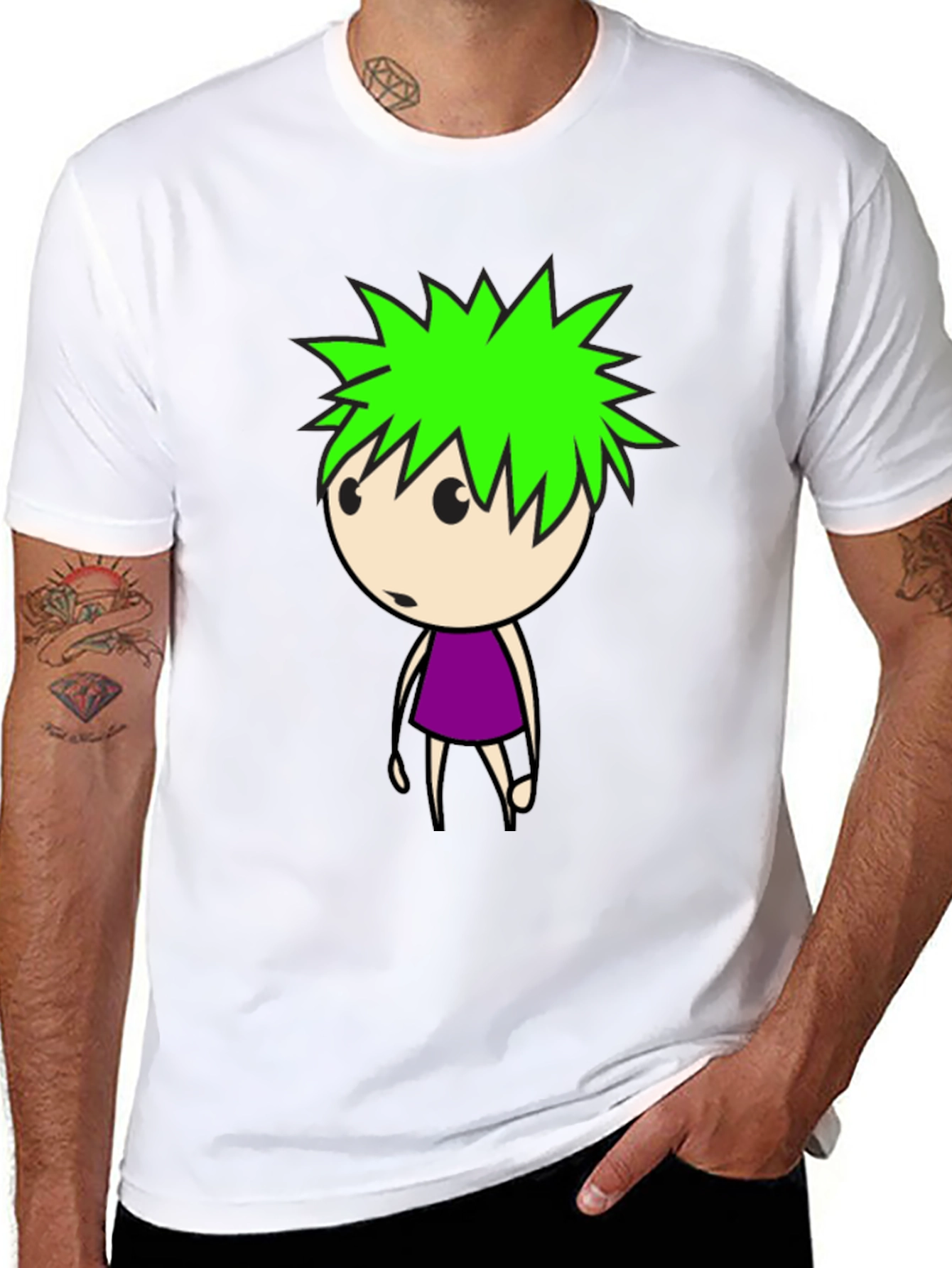 Cartoon Character Graphic Black T-Shirt