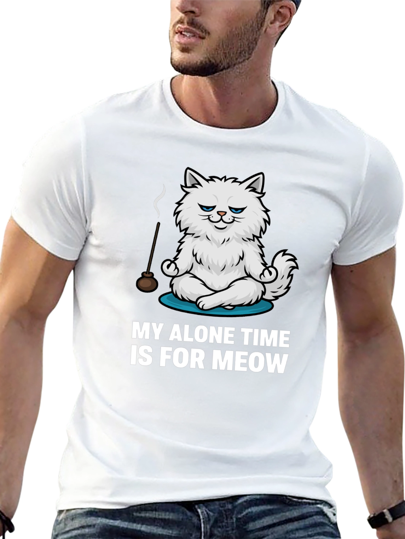 Funny Cat Meditation T-Shirt