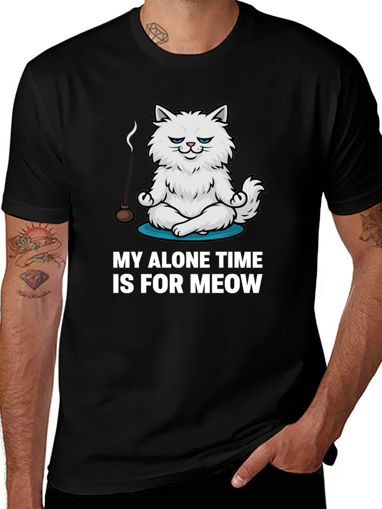 Funny Cat Meditation T-Shirt