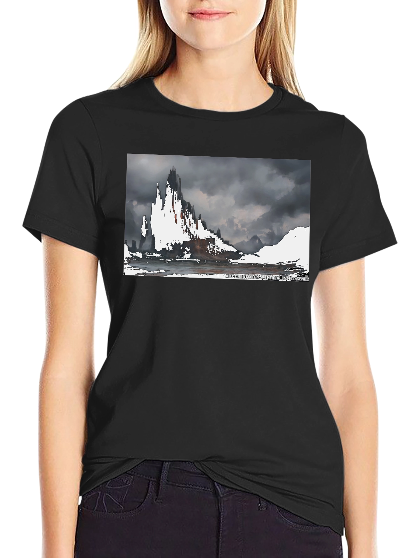 Fantasy Landscape Black Tee - Epic Quest Ready!