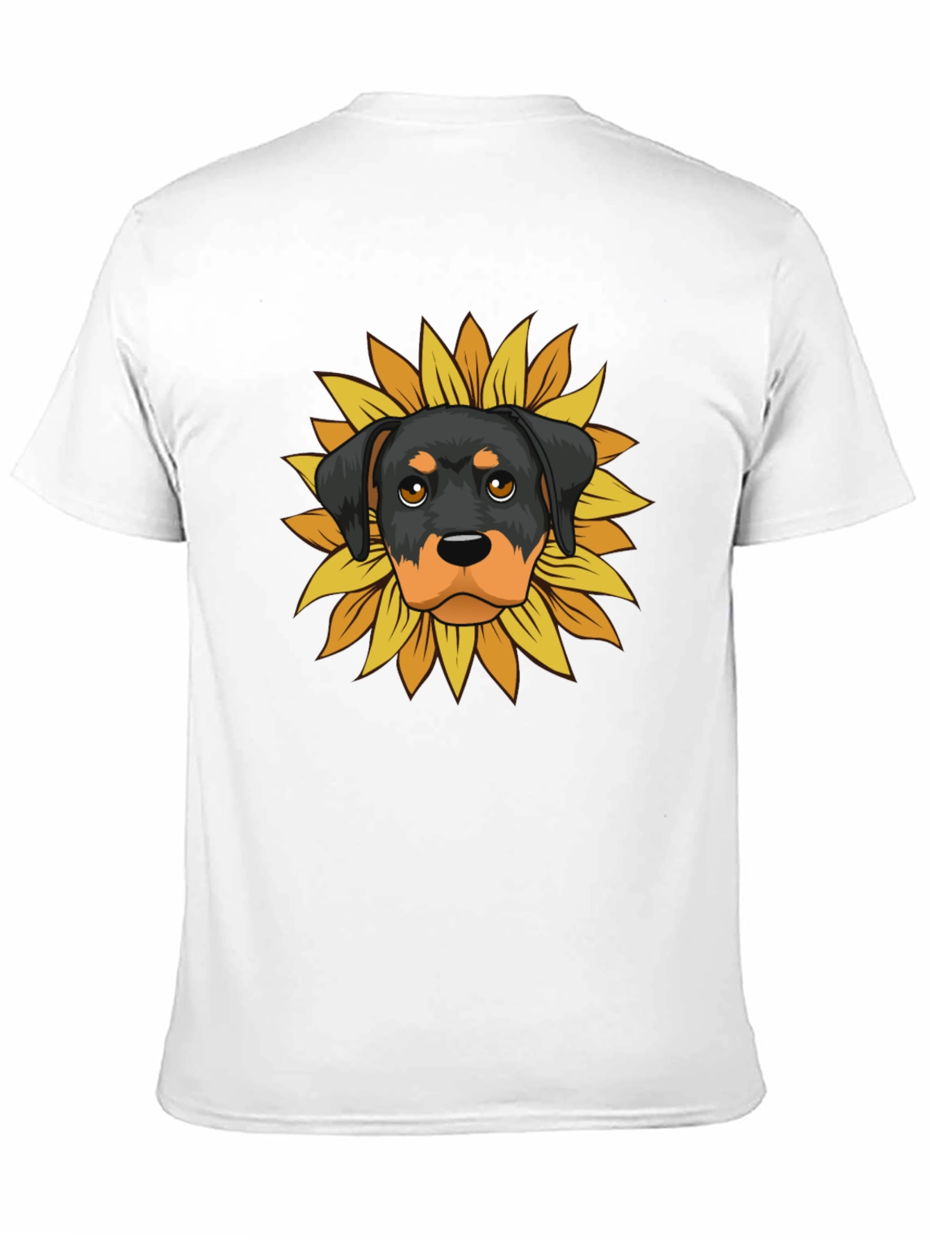 Rottweiler Sunflower Graphic Tee - Black