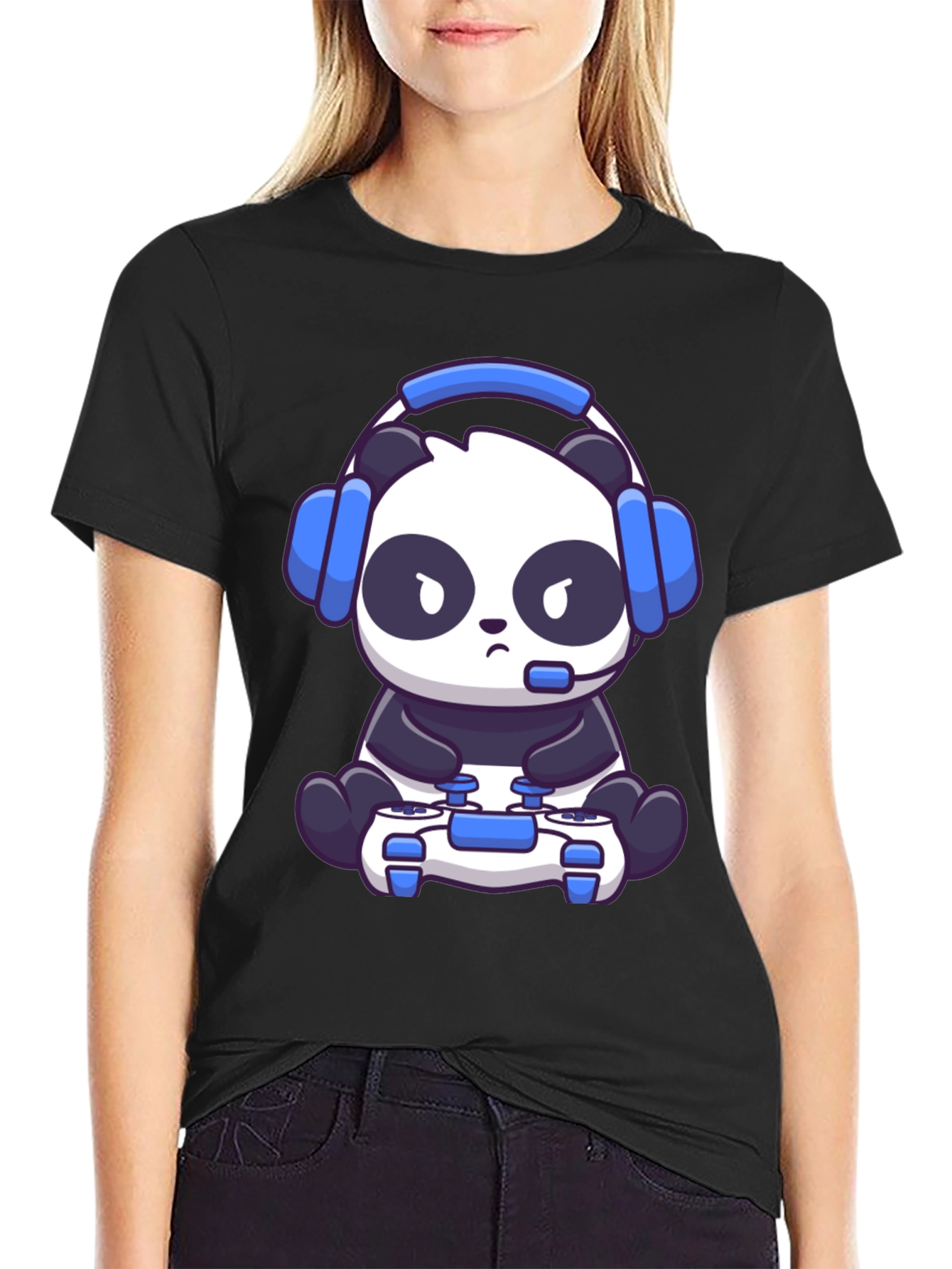 Gamer Panda T-Shirt - Cartoon Style