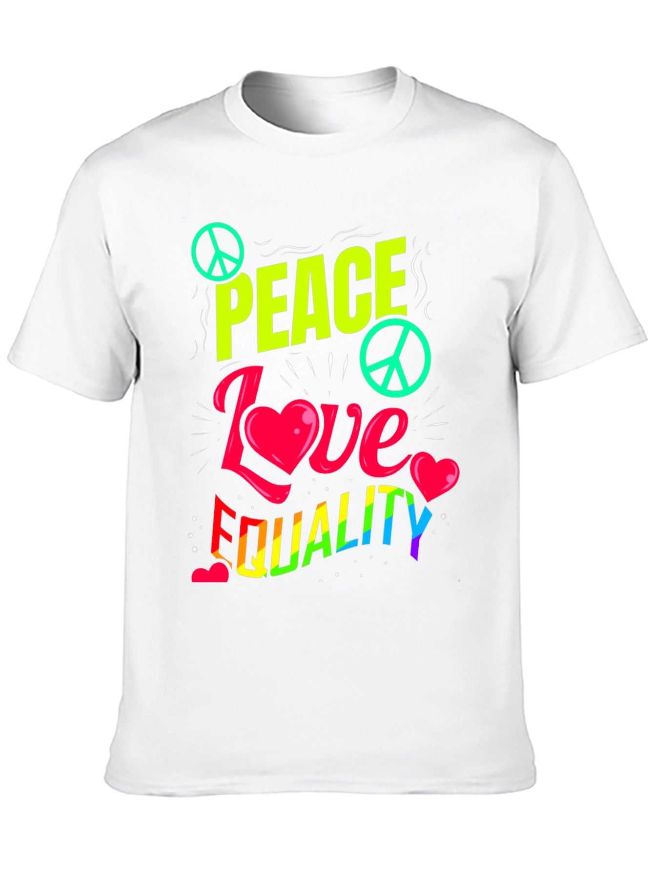 Peace Love Equality Graphic Tee - Rainbow Pride Shirt