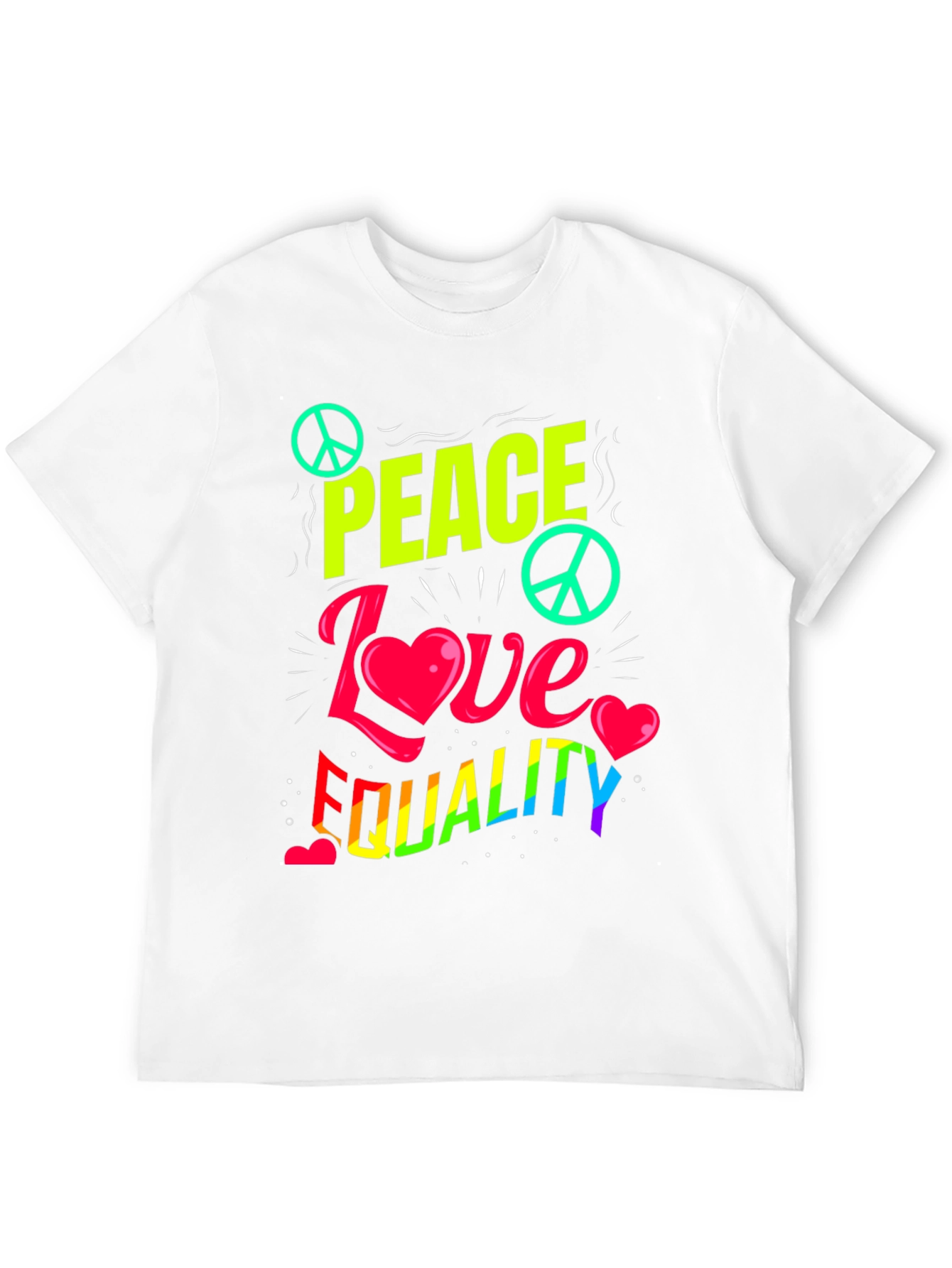 Peace Love Equality Graphic Tee - Rainbow Pride Shirt