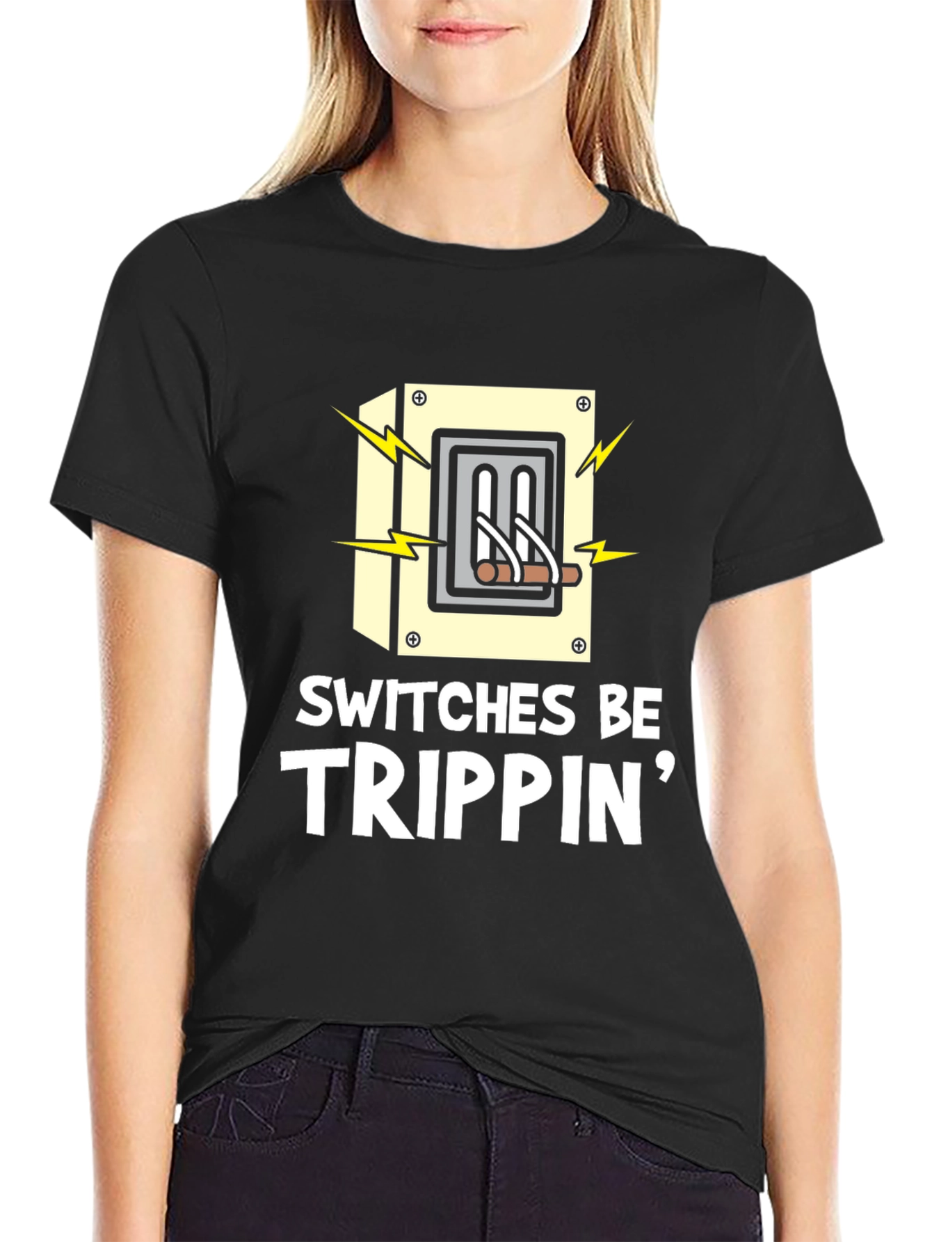 Switches Be Trippin Black Graphic Tee