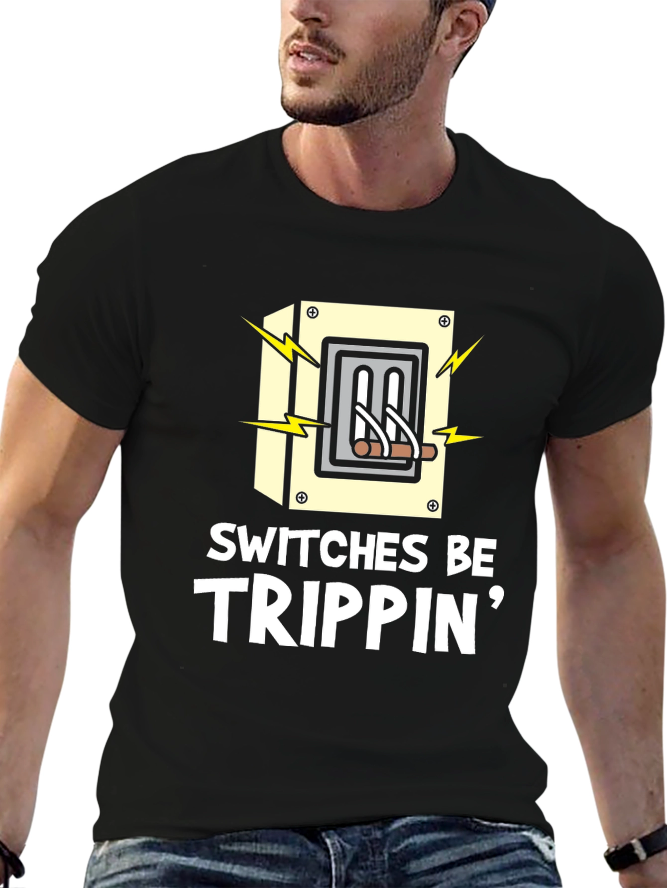 Switches Be Trippin Black Graphic Tee