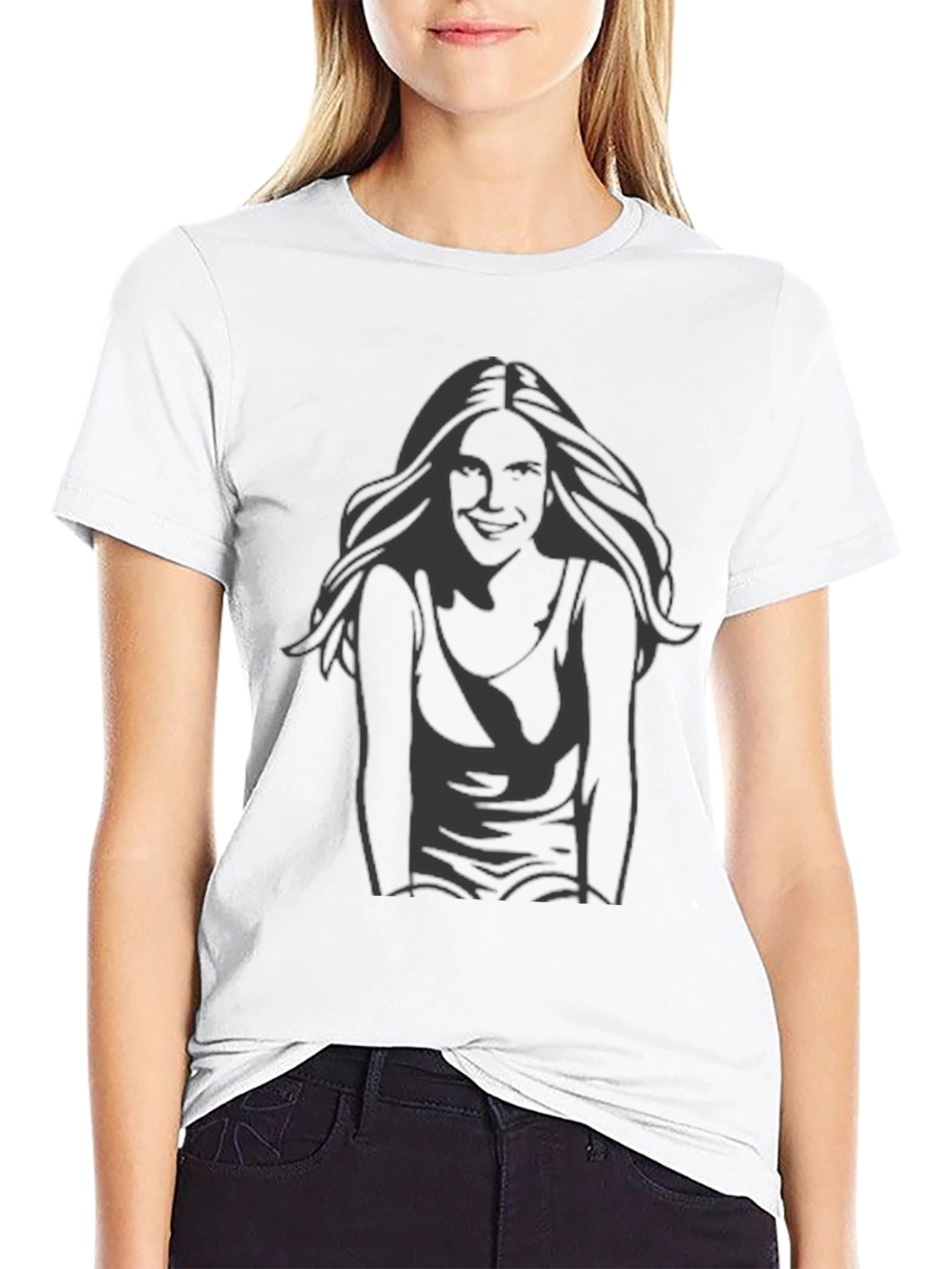 Black T-Shirt with Graphic Print - Casual Style