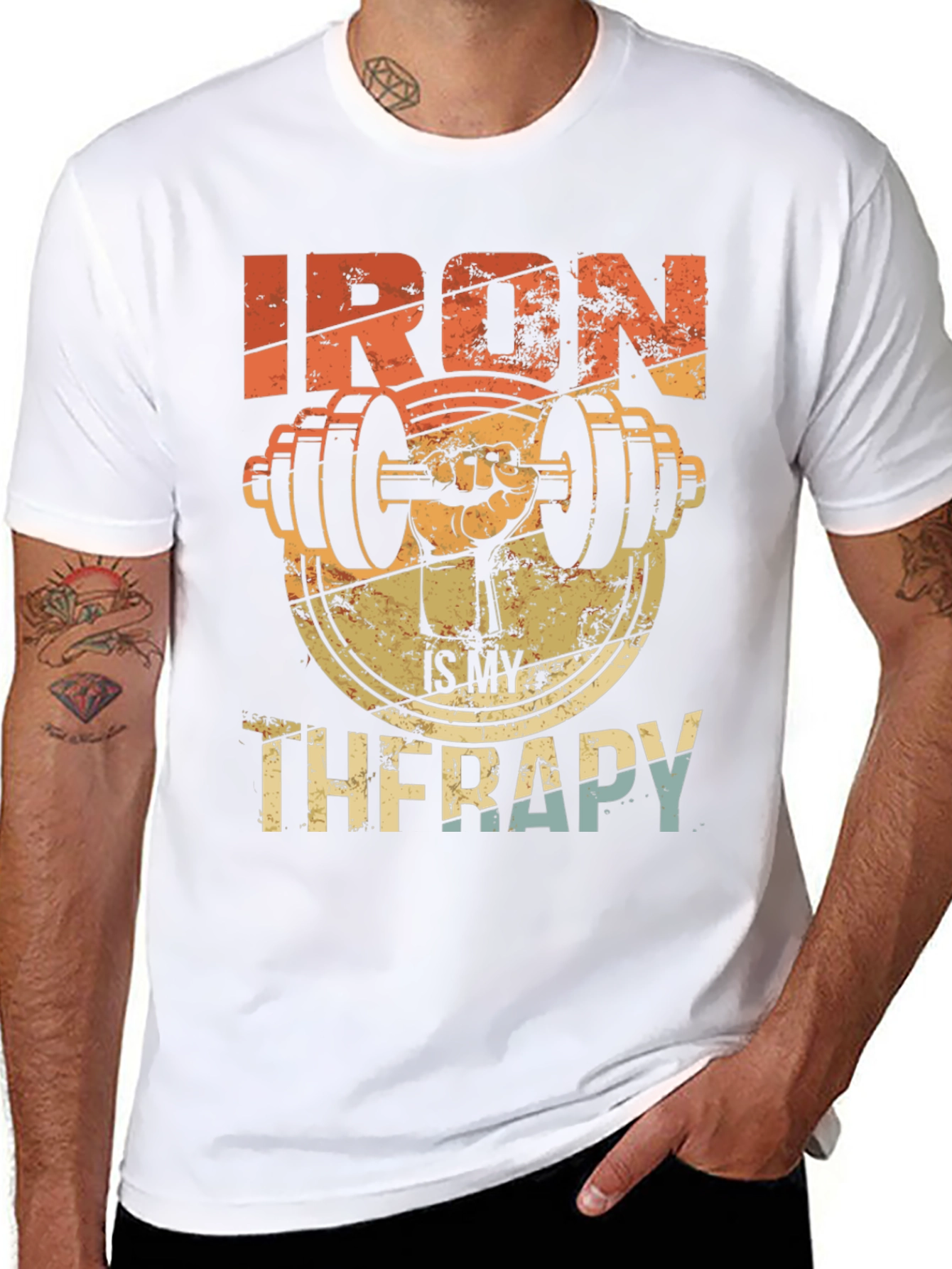 Iron Therapy Graphic Tee - Gym Workout Motivation