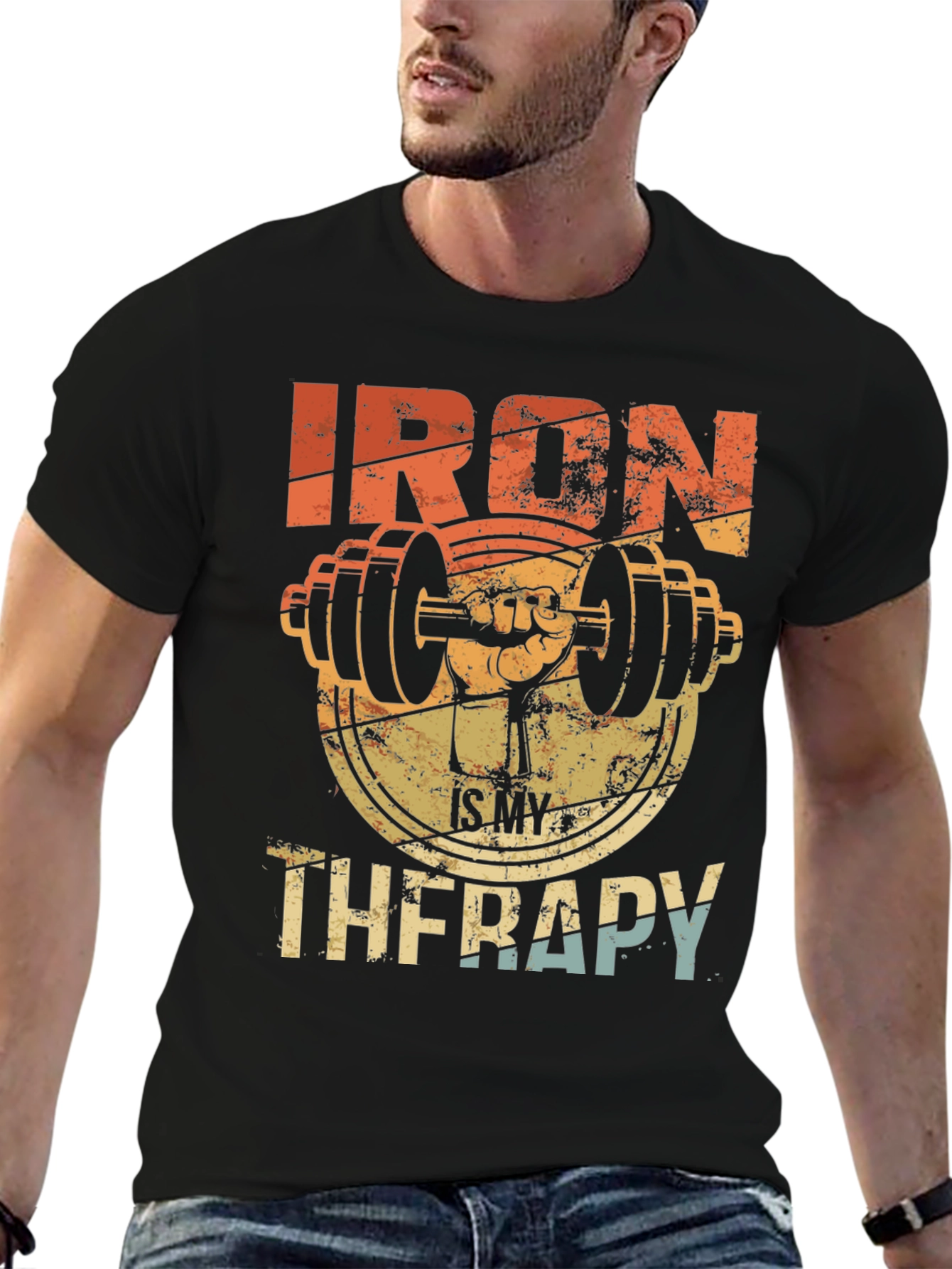Iron Therapy Graphic Tee - Gym Workout Motivation