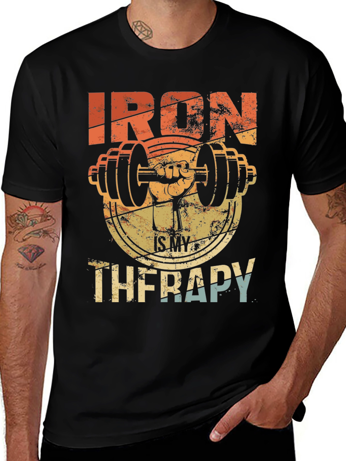 Iron Therapy Graphic Tee - Gym Workout Motivation