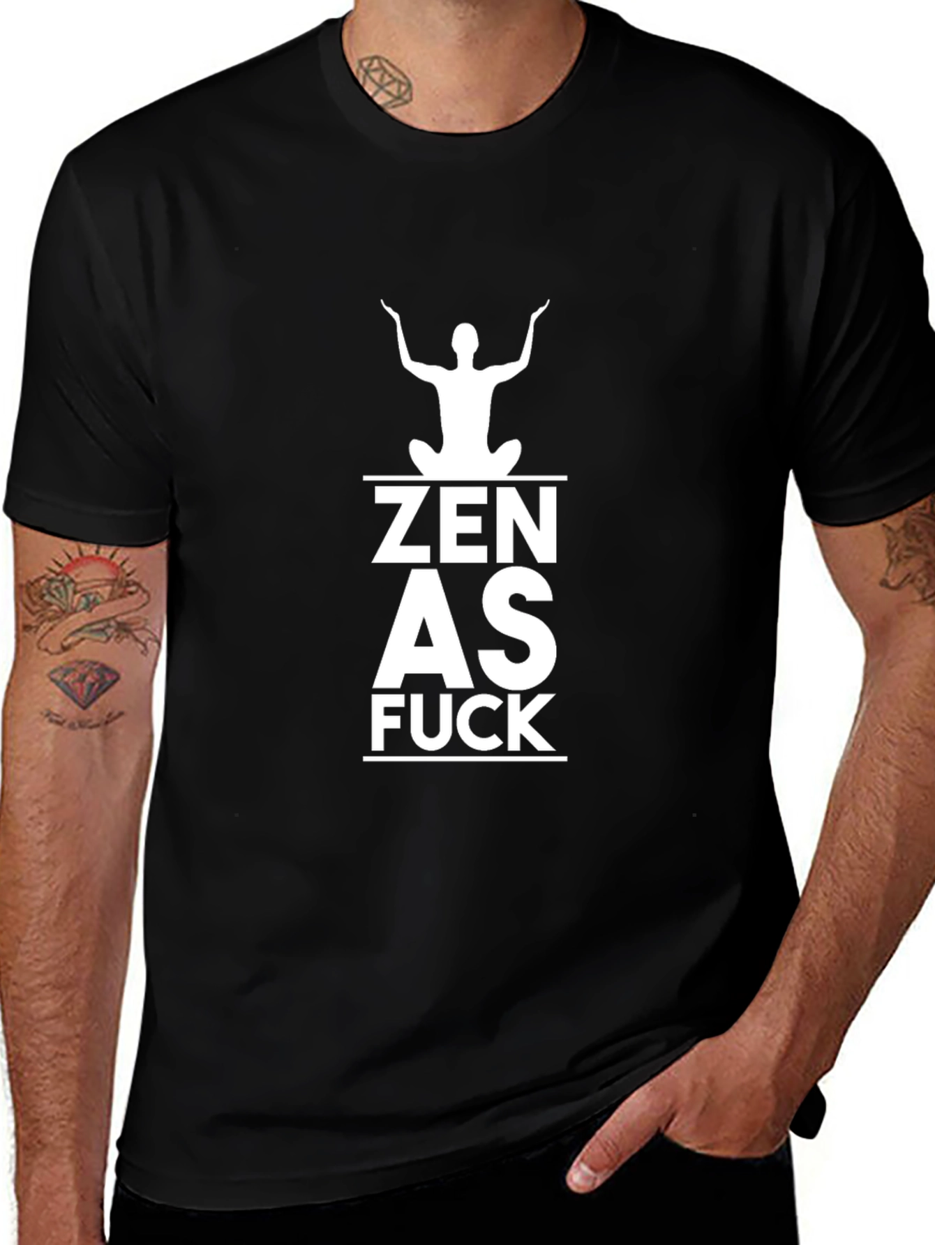 Zen As F*ck Black T-Shirt - Mens Graphic Tee
