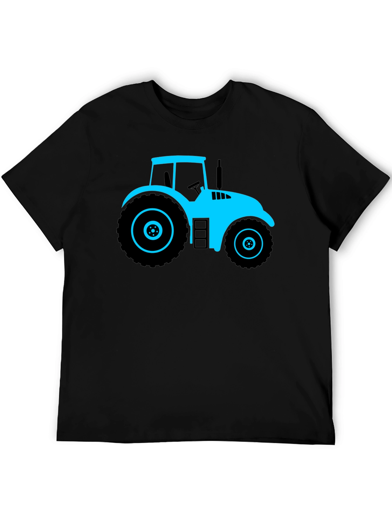 Cool Tractor Graphic Tee - Black Cotton T-Shirt