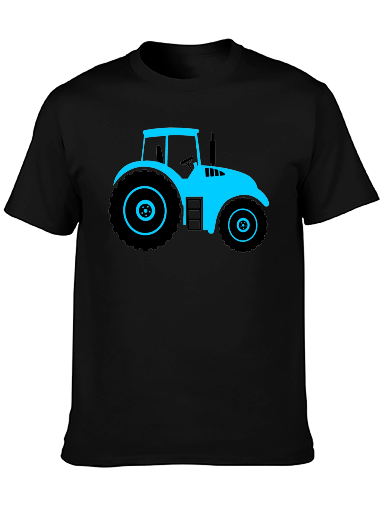 Cool Tractor Graphic Tee - Black Cotton T-Shirt