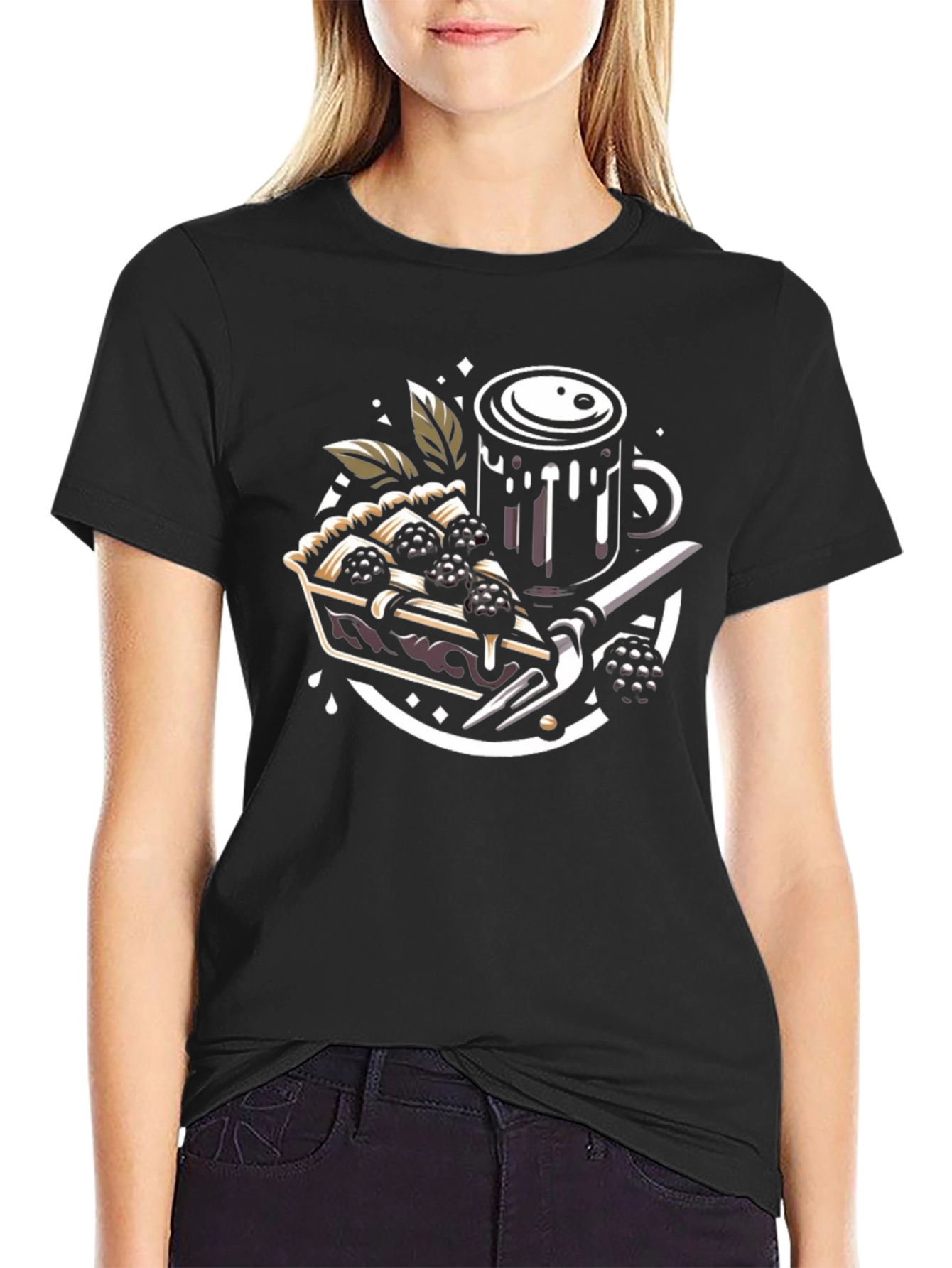 Blackberry Pie T-Shirt: Coffee & Dessert Graphic Tee