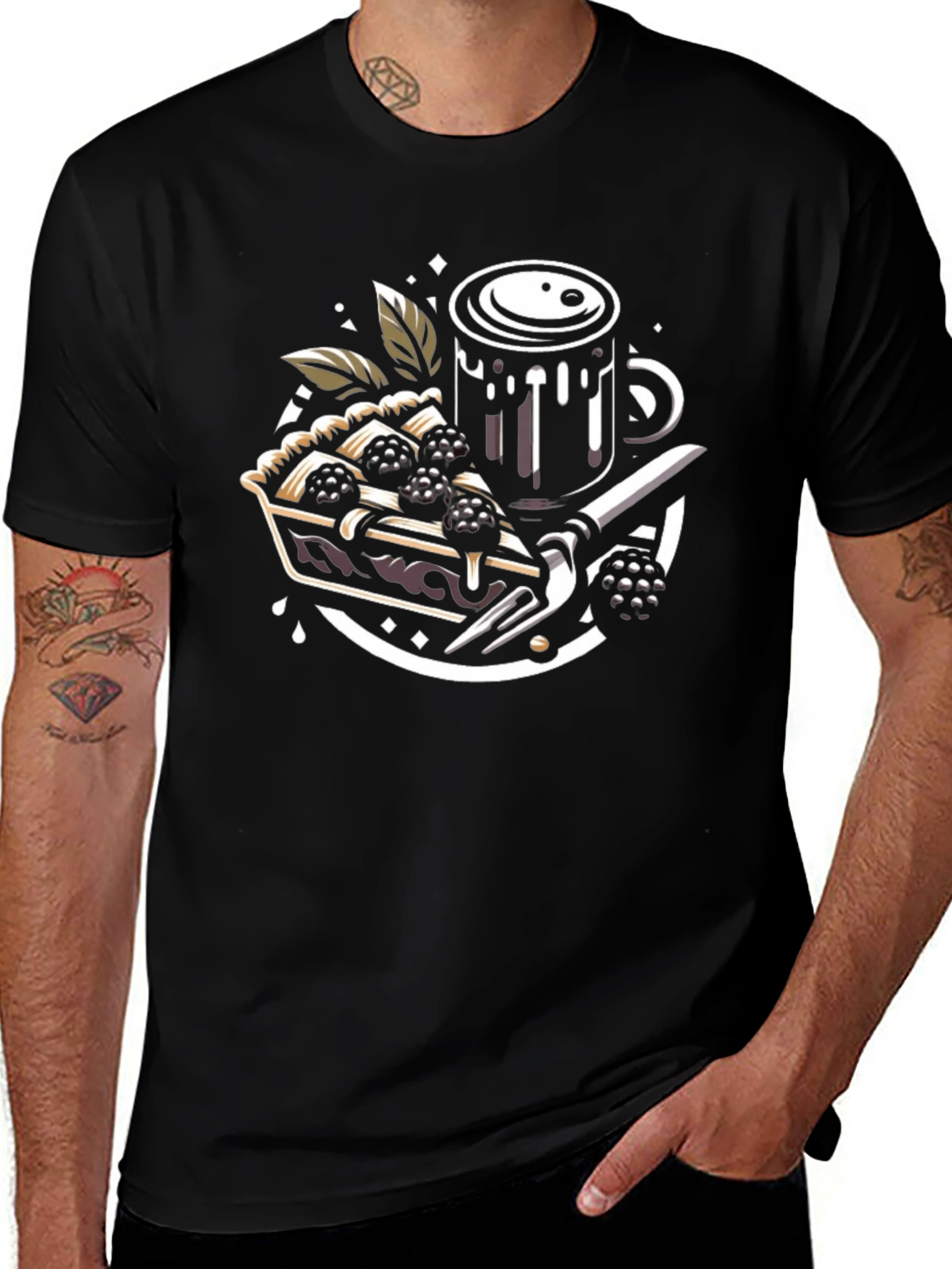 Blackberry Pie T-Shirt: Coffee & Dessert Graphic Tee