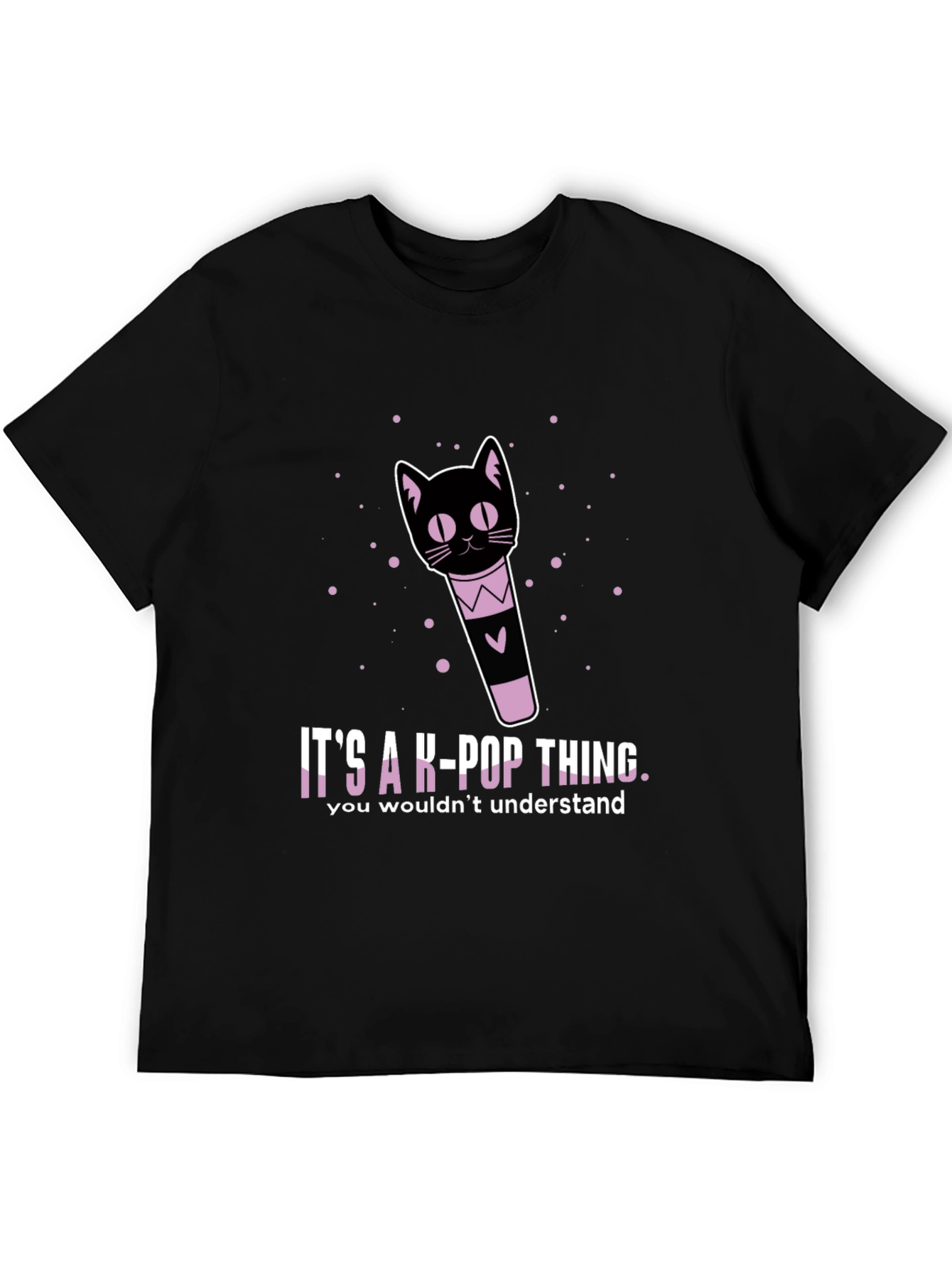 K-Pop Cat Lightstick Graphic T-Shirt