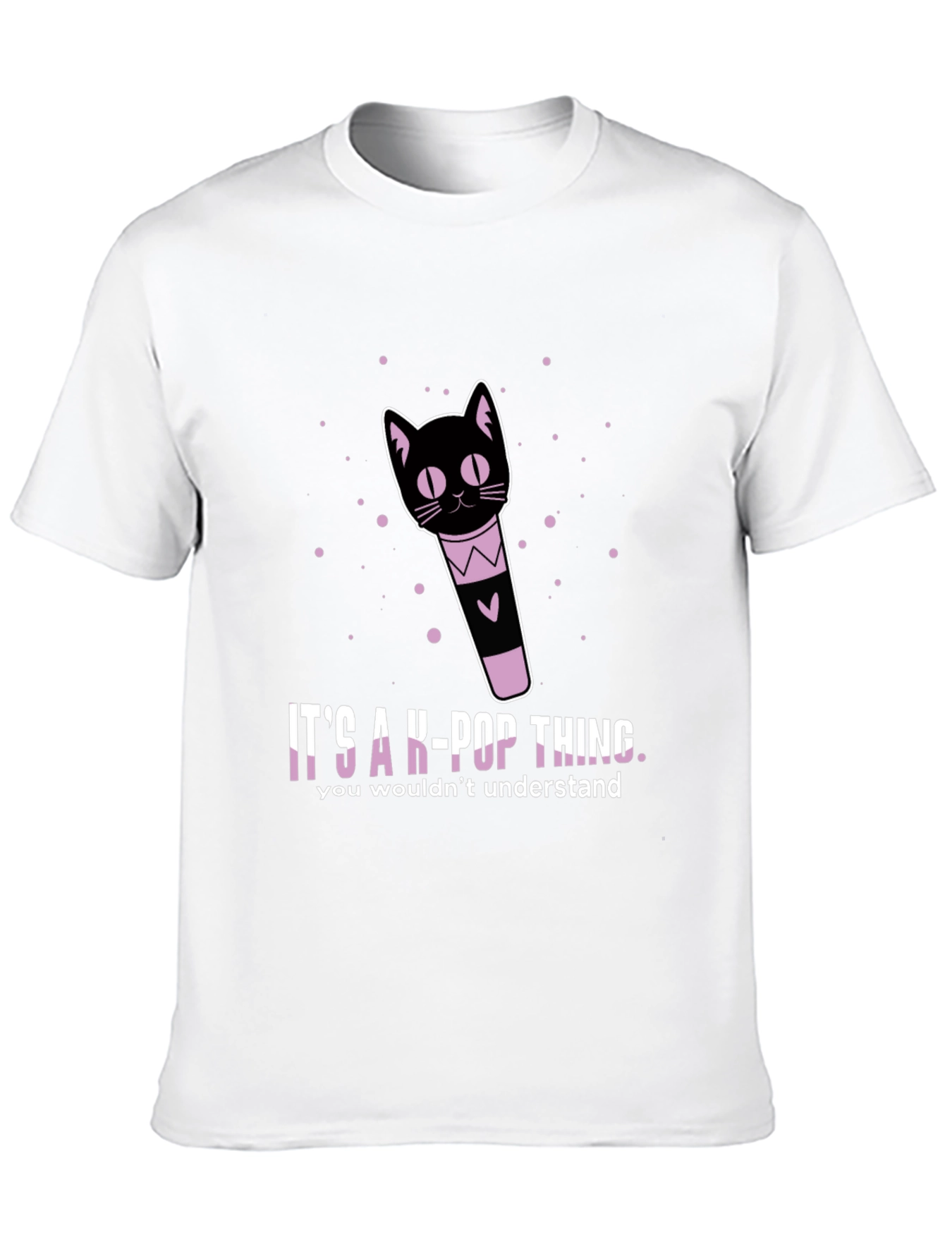 K-Pop Cat Lightstick Graphic T-Shirt