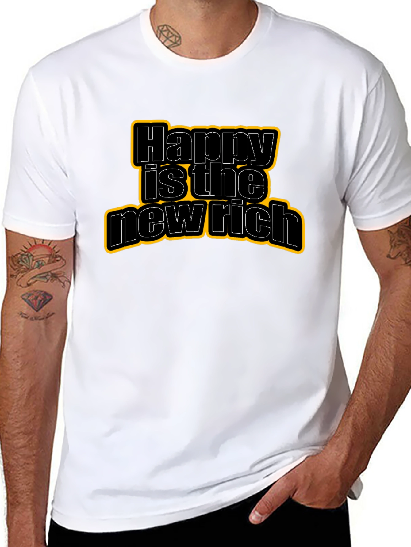 Happy Is The New Rich Graphic Tee