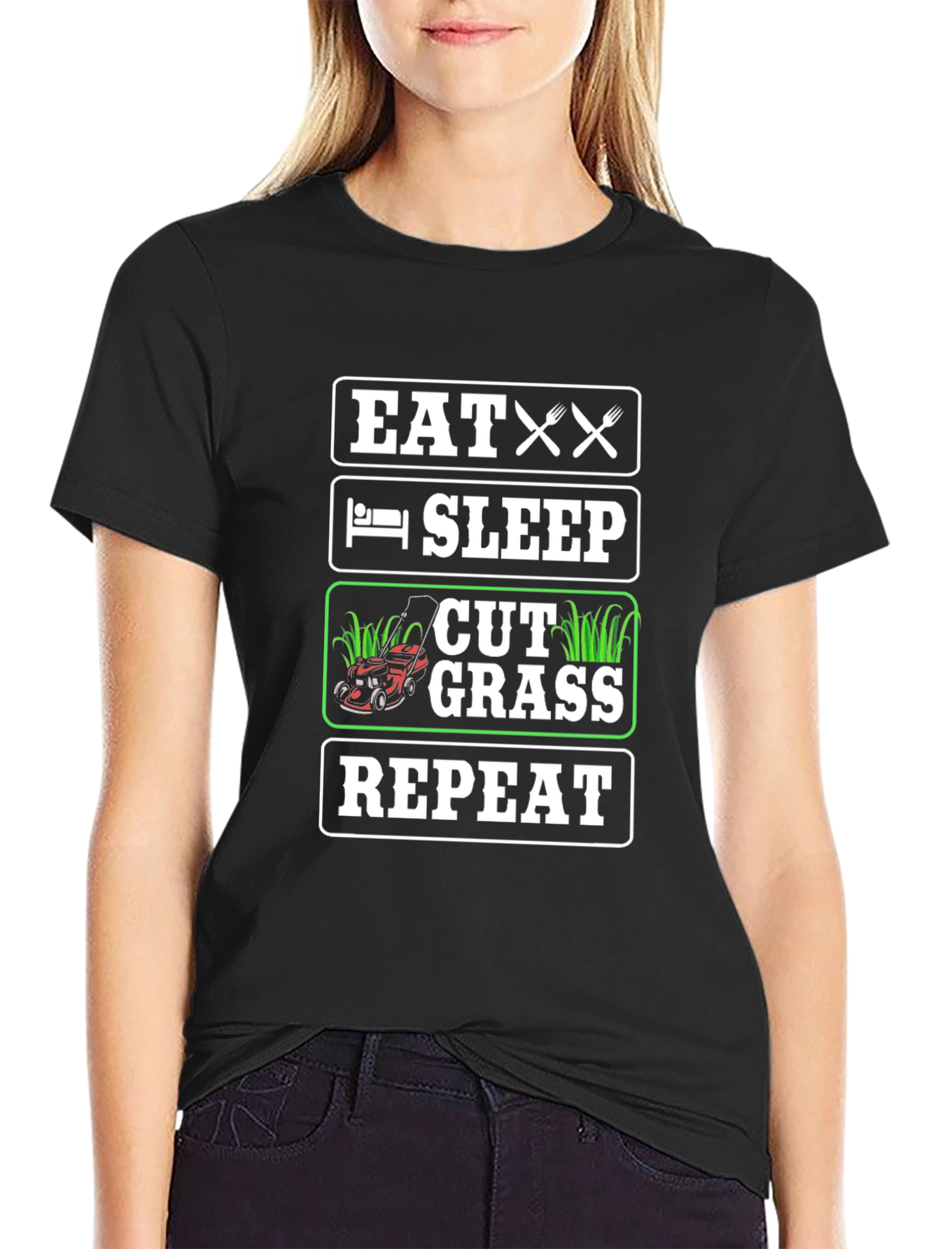 Eat Sleep Cut Grass Repeat T-Shirt