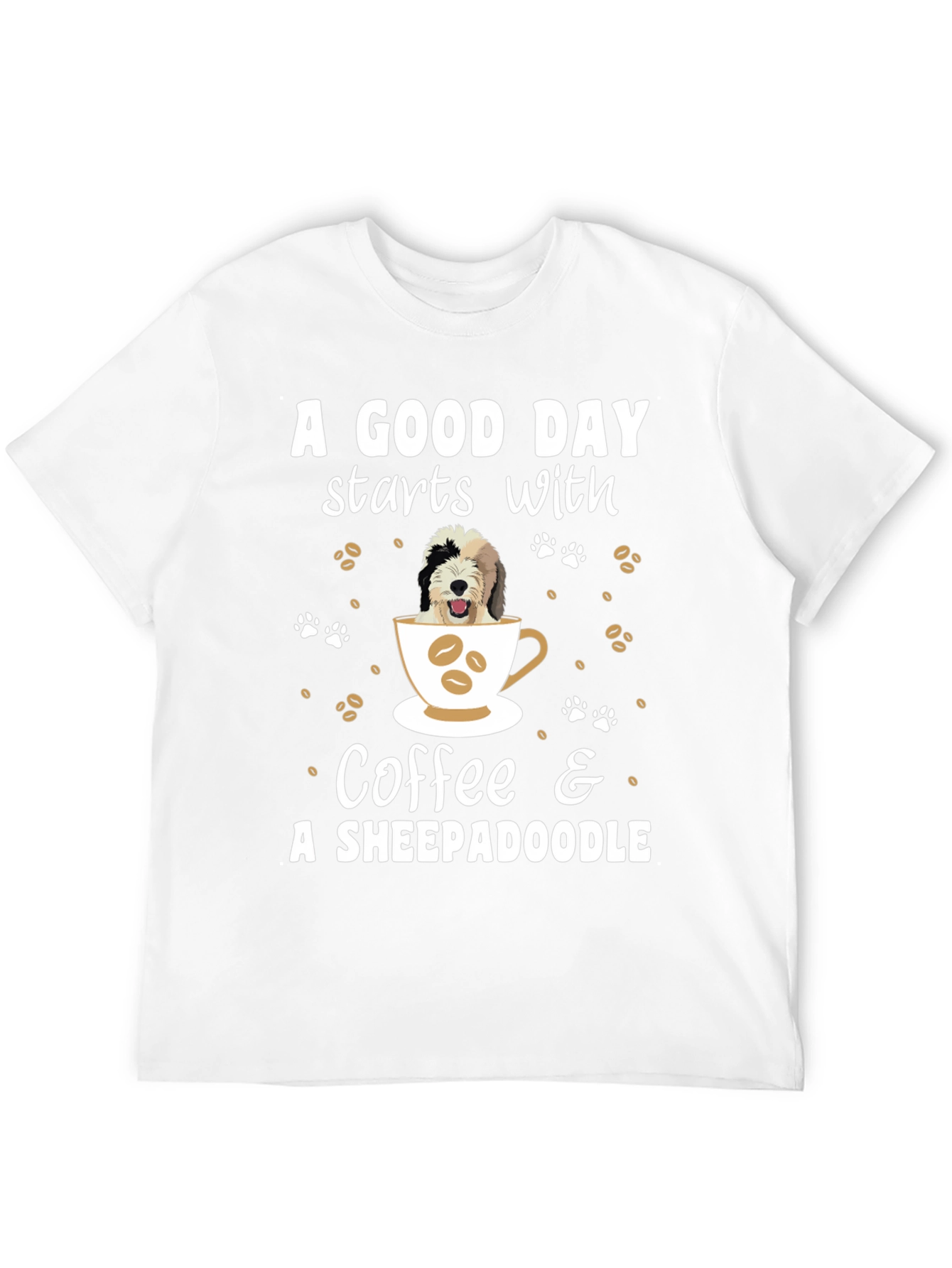 Coffee and Sheepadoodle Graphic Tee
