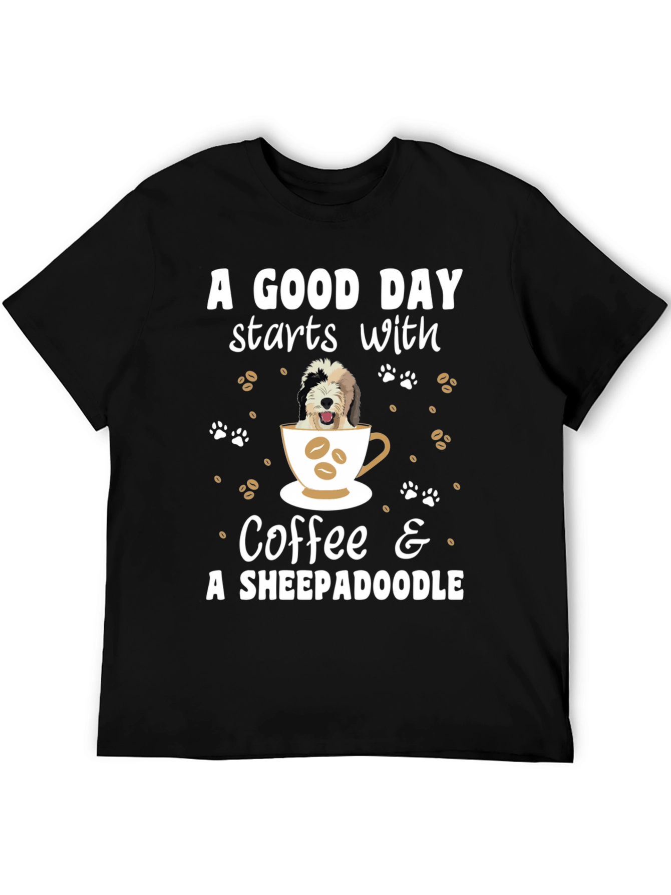 Coffee and Sheepadoodle Graphic Tee